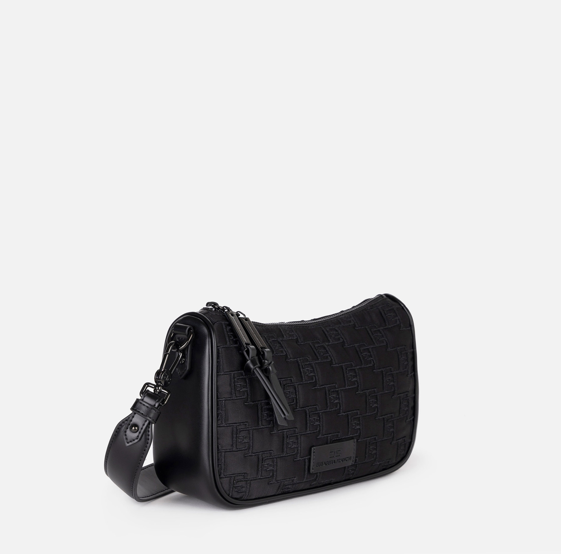 Small shoulder bag in embroidered satin | Elisabetta Franchi® Outlet