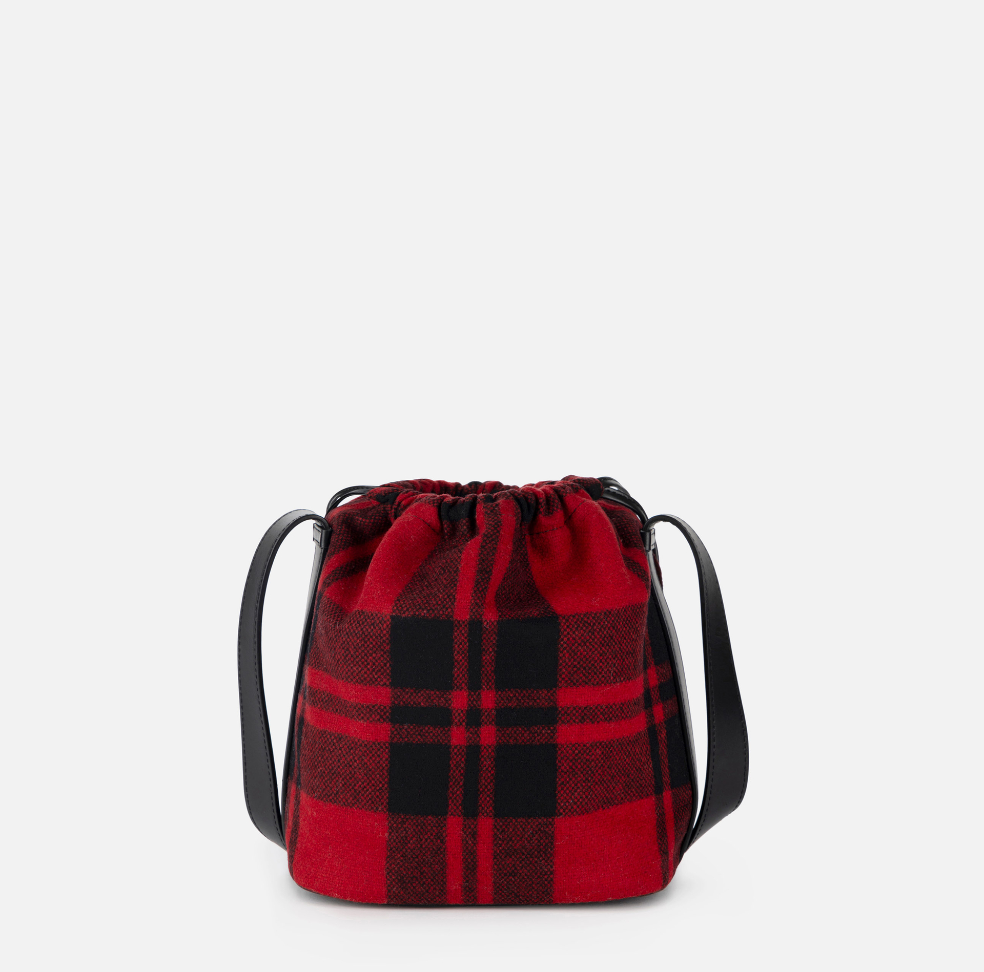 Bolso cubo de lana tartán | Elisabetta Franchi® Outlet