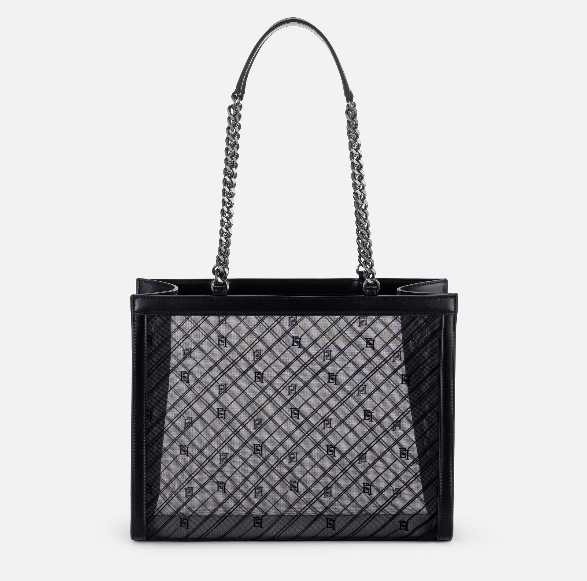 Large shopper bag with mesh effect | Elisabetta Franchi® Outlet