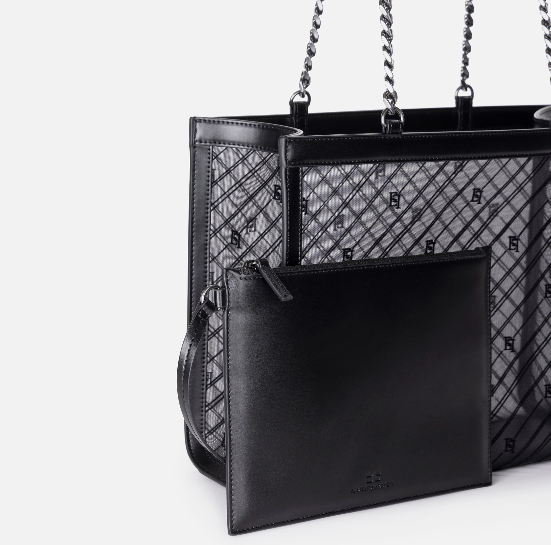 Sac shopper de grande taille effet filet | Elisabetta Franchi® Outlet