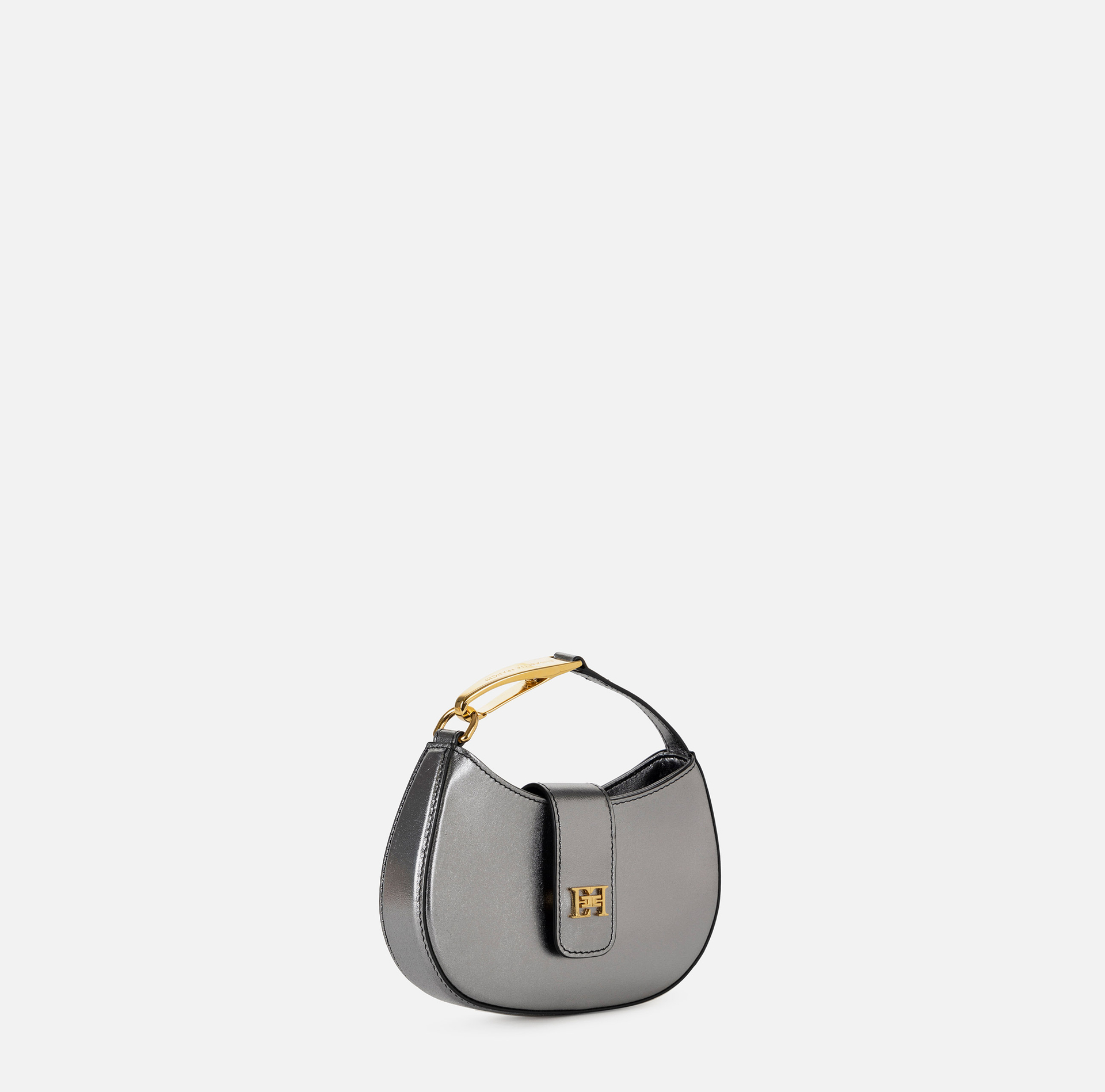 Bolso hobo mini con logotipo de metal - Elisabetta Franchi® Outlet