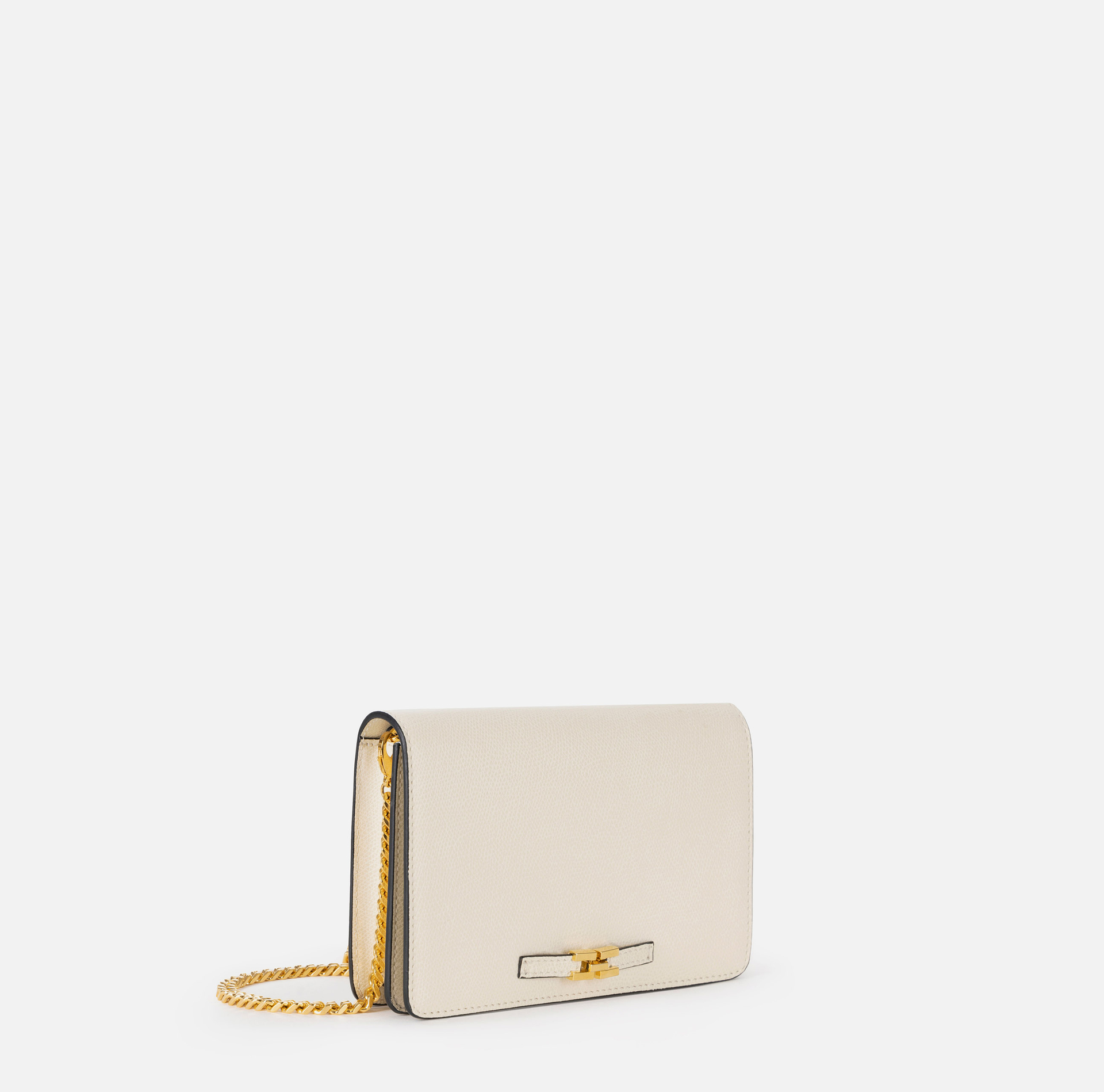 Borsa a tracolla in pelle con morsetto - Elisabetta Franchi® Outlet