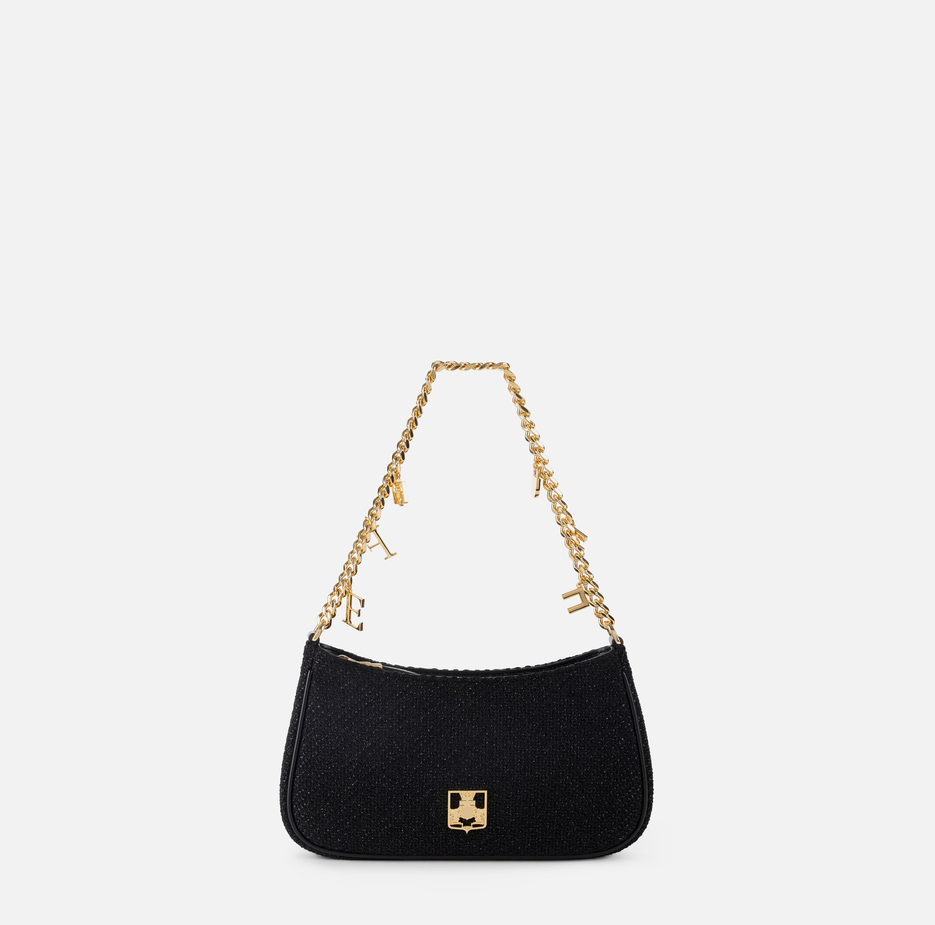 Fabric hobo bag with shoulder strap with charms | Elisabetta Franchi® Outlet