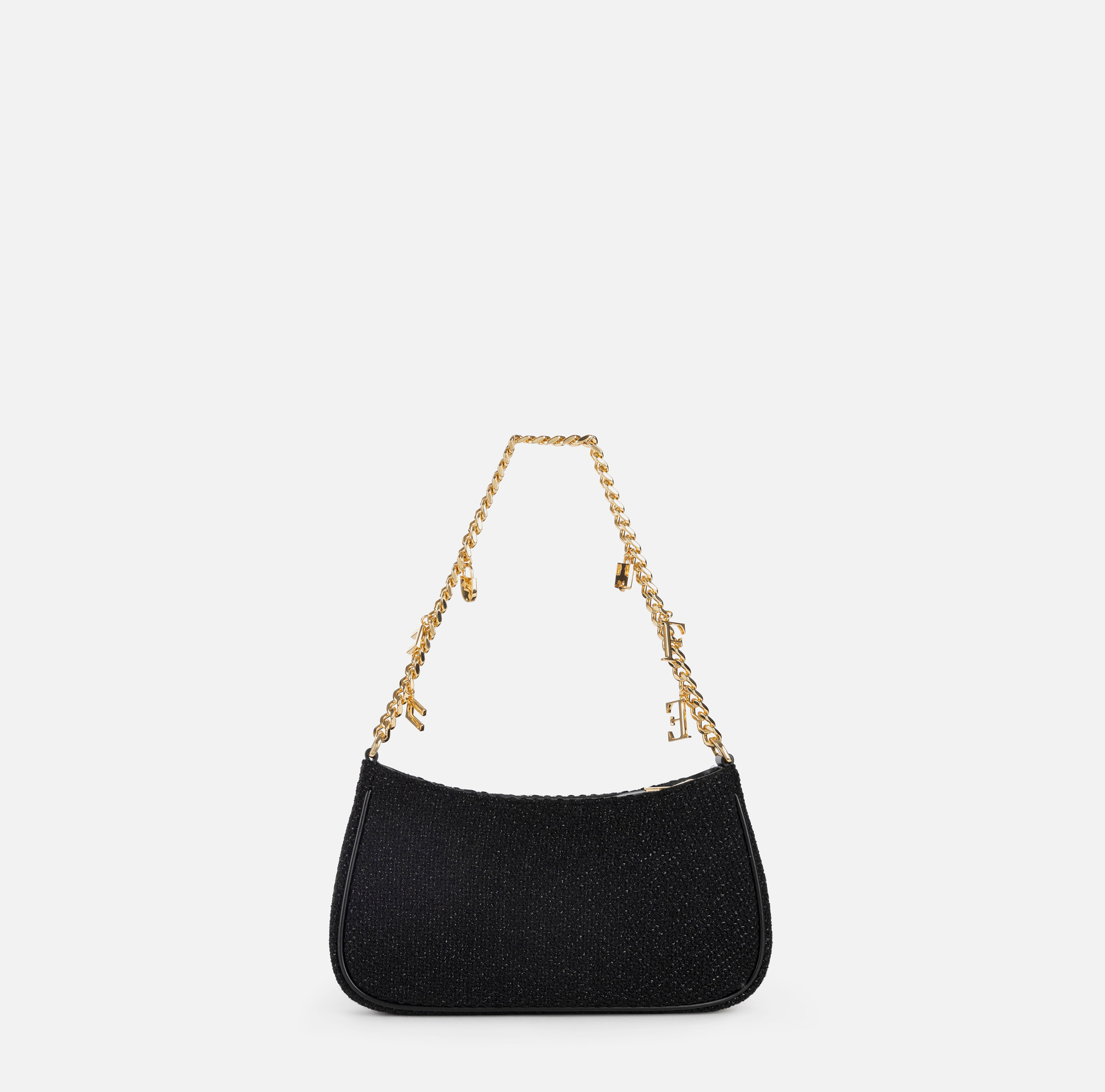 Fabric hobo bag with shoulder strap with charms | Elisabetta Franchi® Outlet