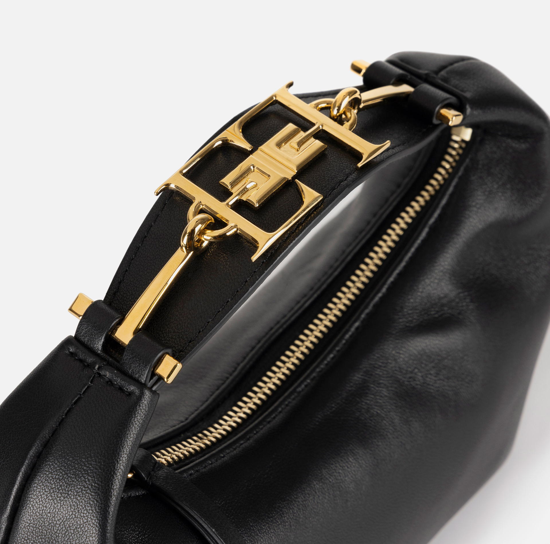 Medium hobo bag with metal horsebit - Elisabetta Franchi® Outlet