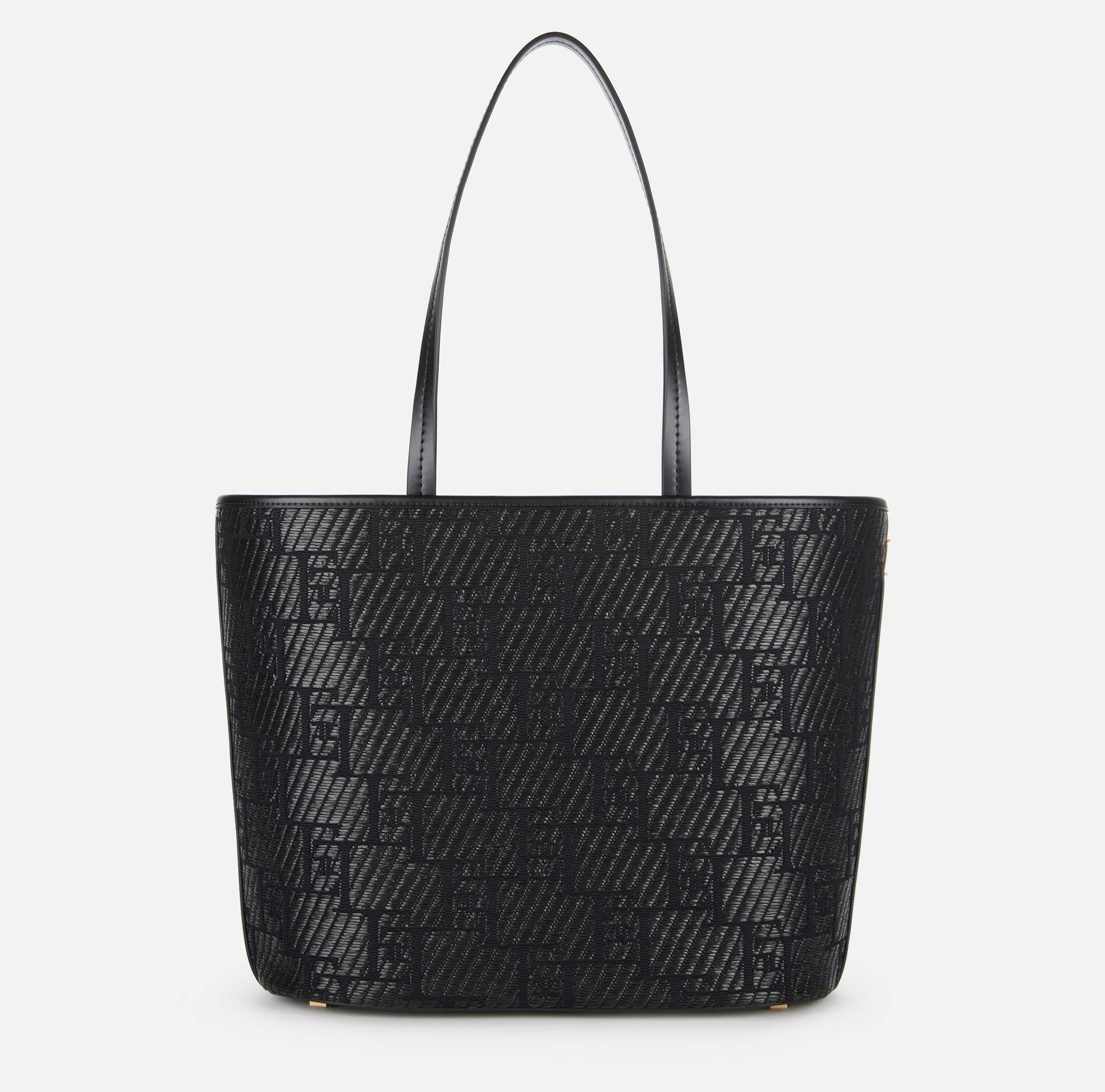 Jacquard fabric shopper bag - Elisabetta Franchi® Outlet