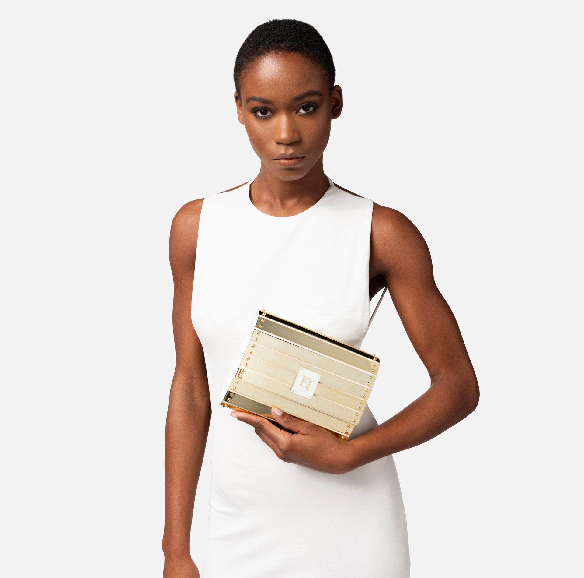 Reflective clutch bag with shoulder strap - Elisabetta Franchi® Outlet