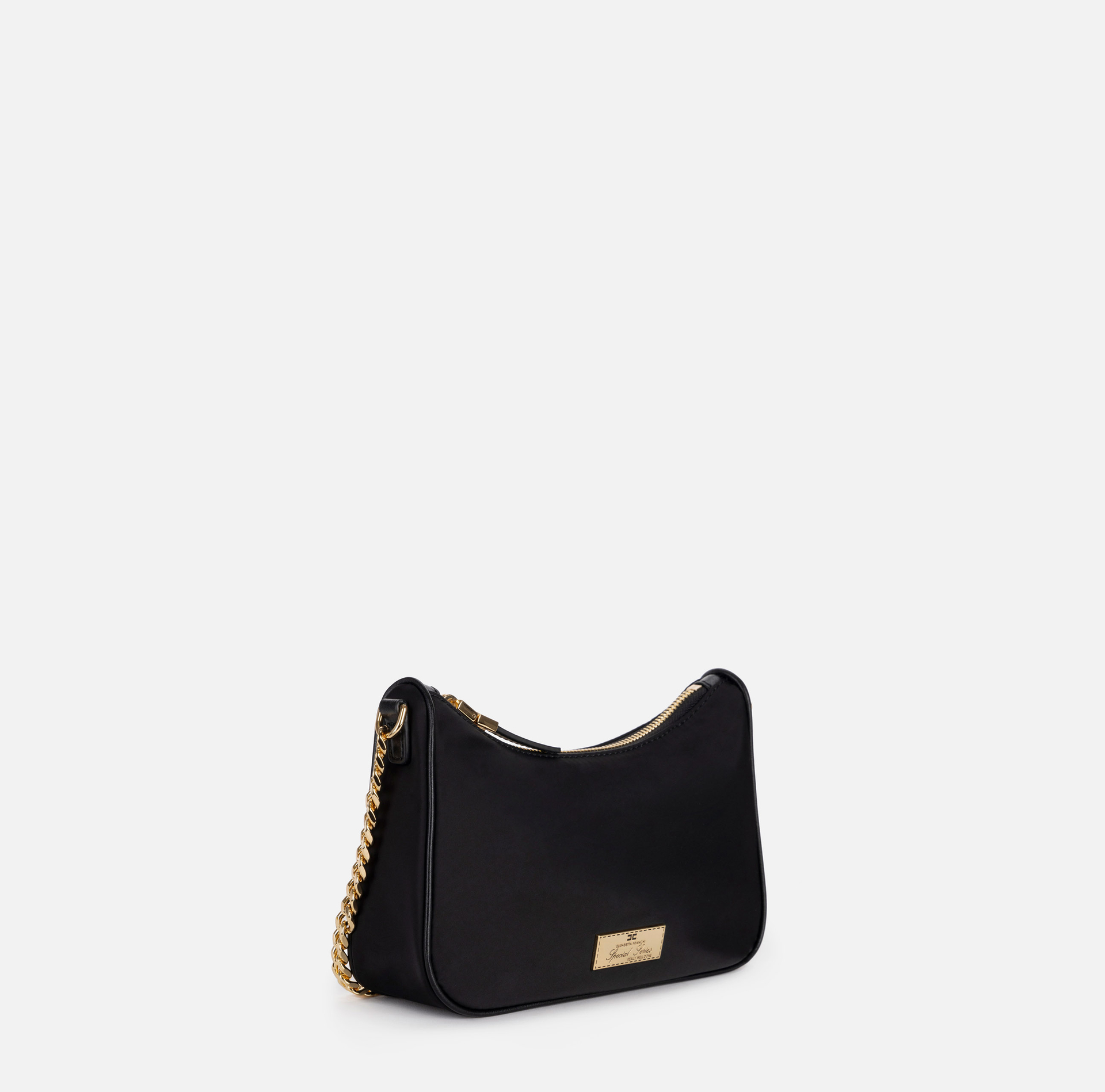 Bag with double shoulder strap and logo | Elisabetta Franchi® Outlet