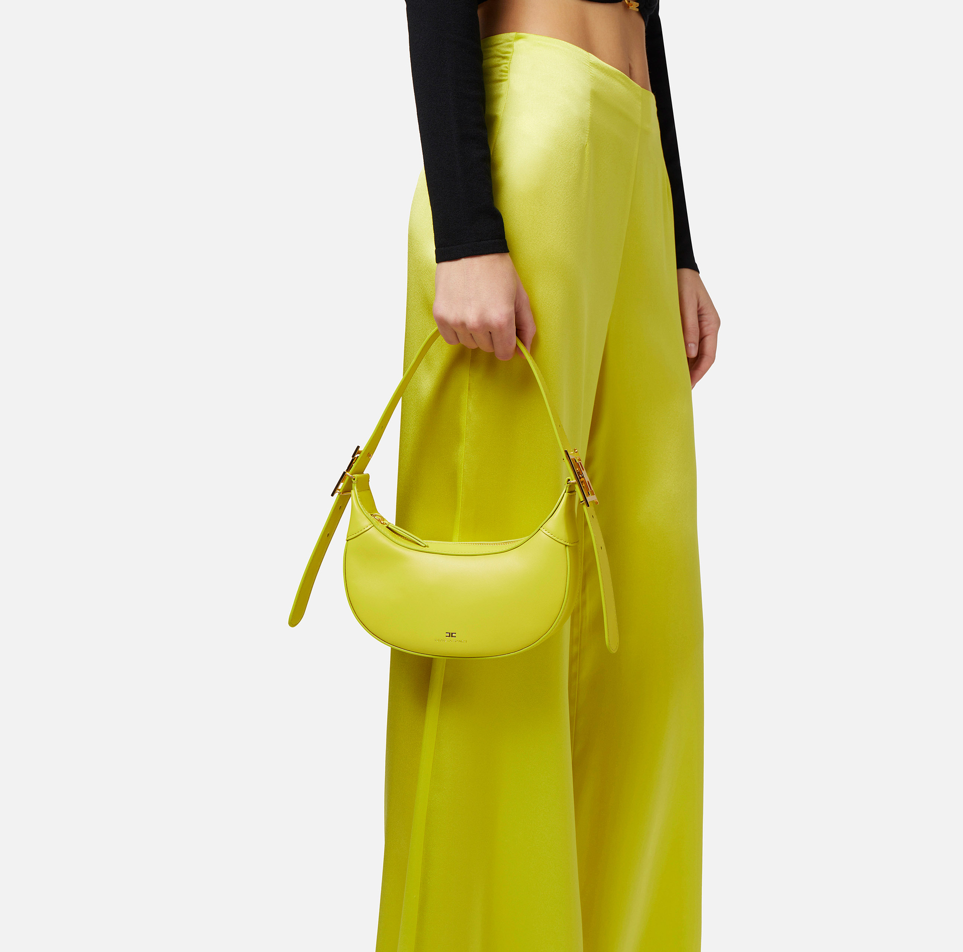 Sac hobo de taille moyenne avec boucle en métal - Elisabetta Franchi® Outlet