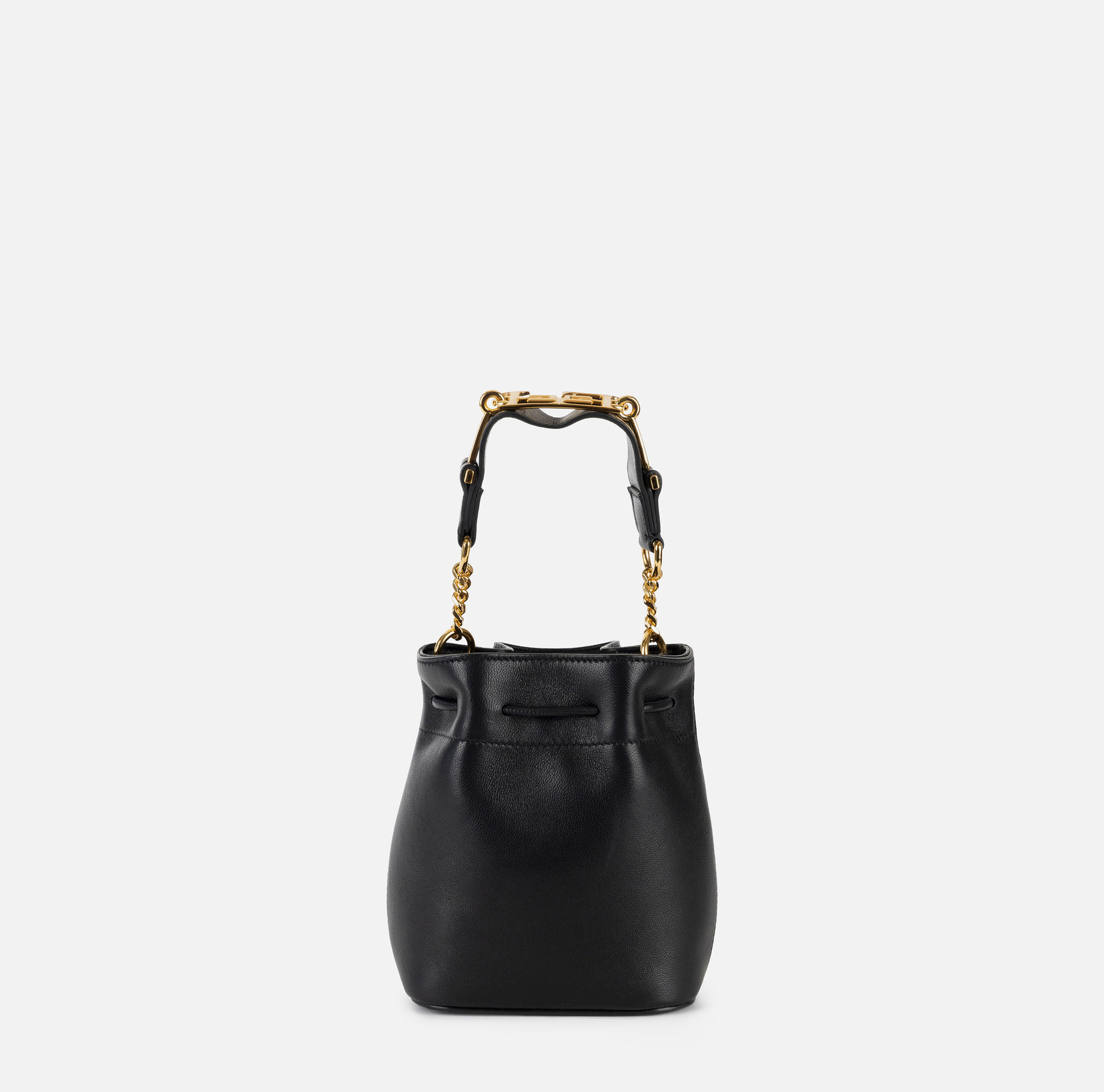 Leather bucket bag with metal horsebit - Elisabetta Franchi® Outlet