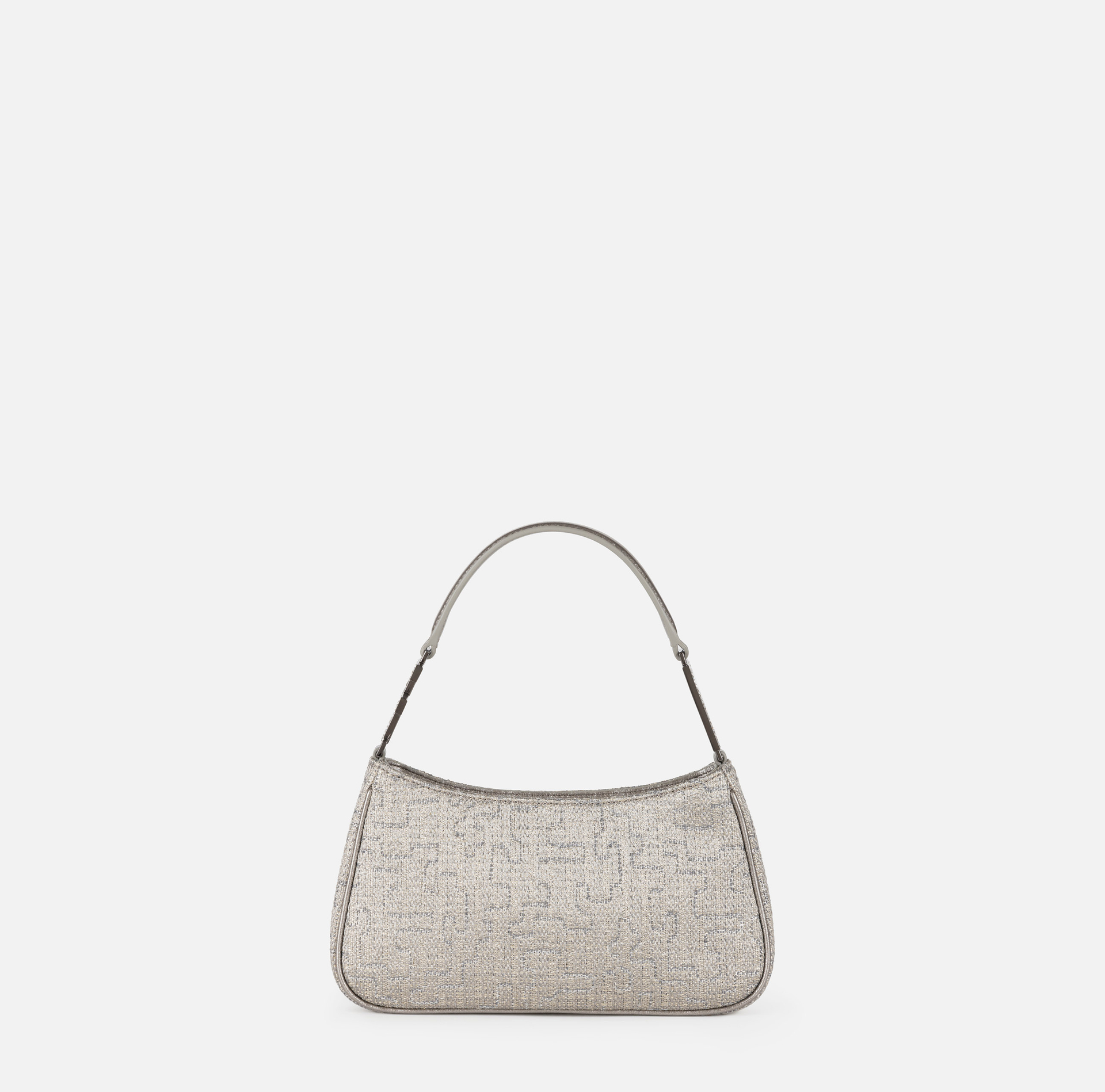 Sac à porter à l'épaule en tweed lurex avec lettrage de strass - Elisabetta Franchi® Outlet