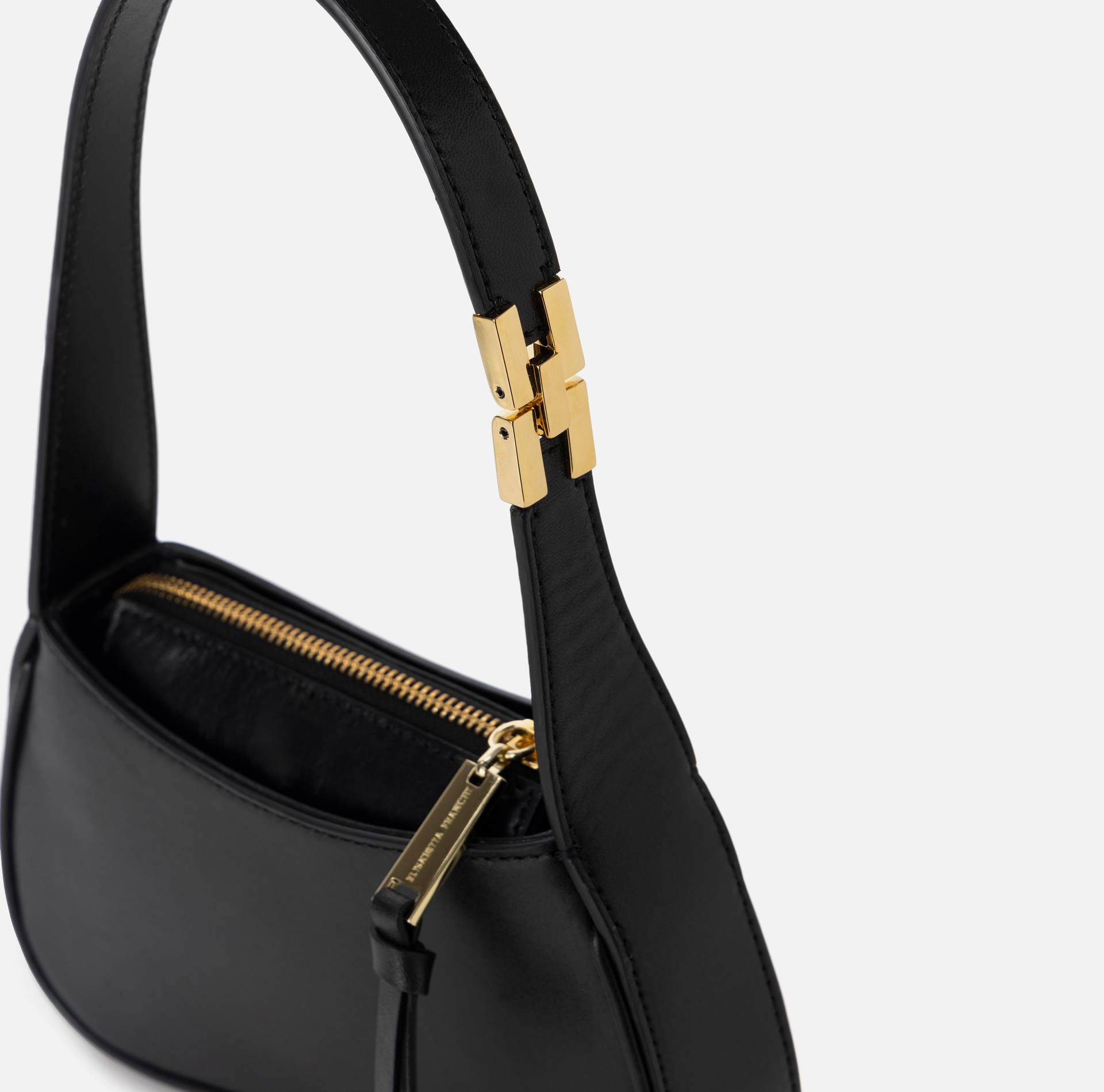Mini hobo bag in shiny Nappa leather | Elisabetta Franchi® Outlet