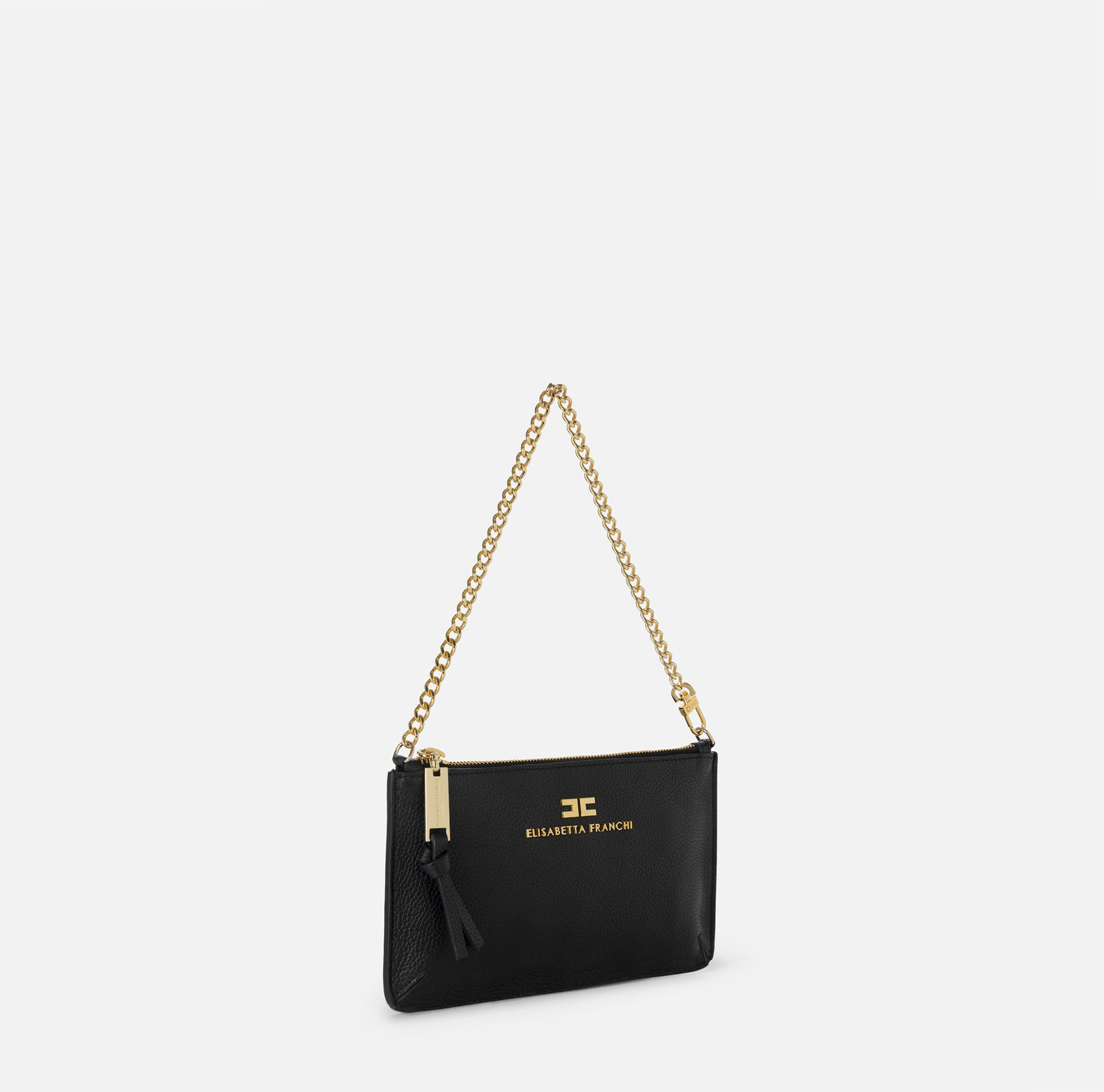 Mini-sac baguette à bandoulière en cuir avec lettres | Elisabetta Franchi® Outlet