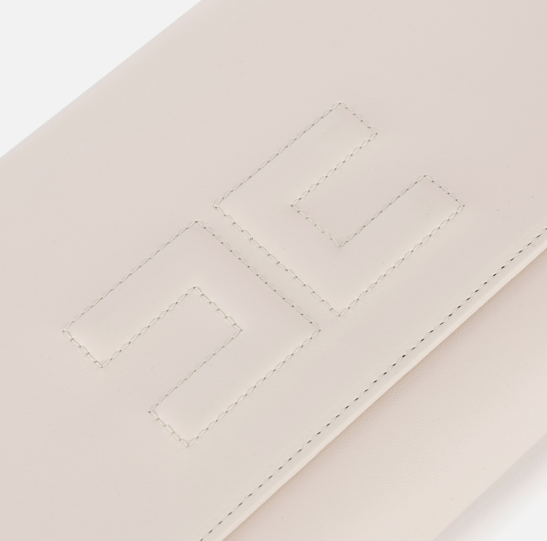 Nappa leather baguette clutch bag with embossed logo | Elisabetta Franchi® Outlet