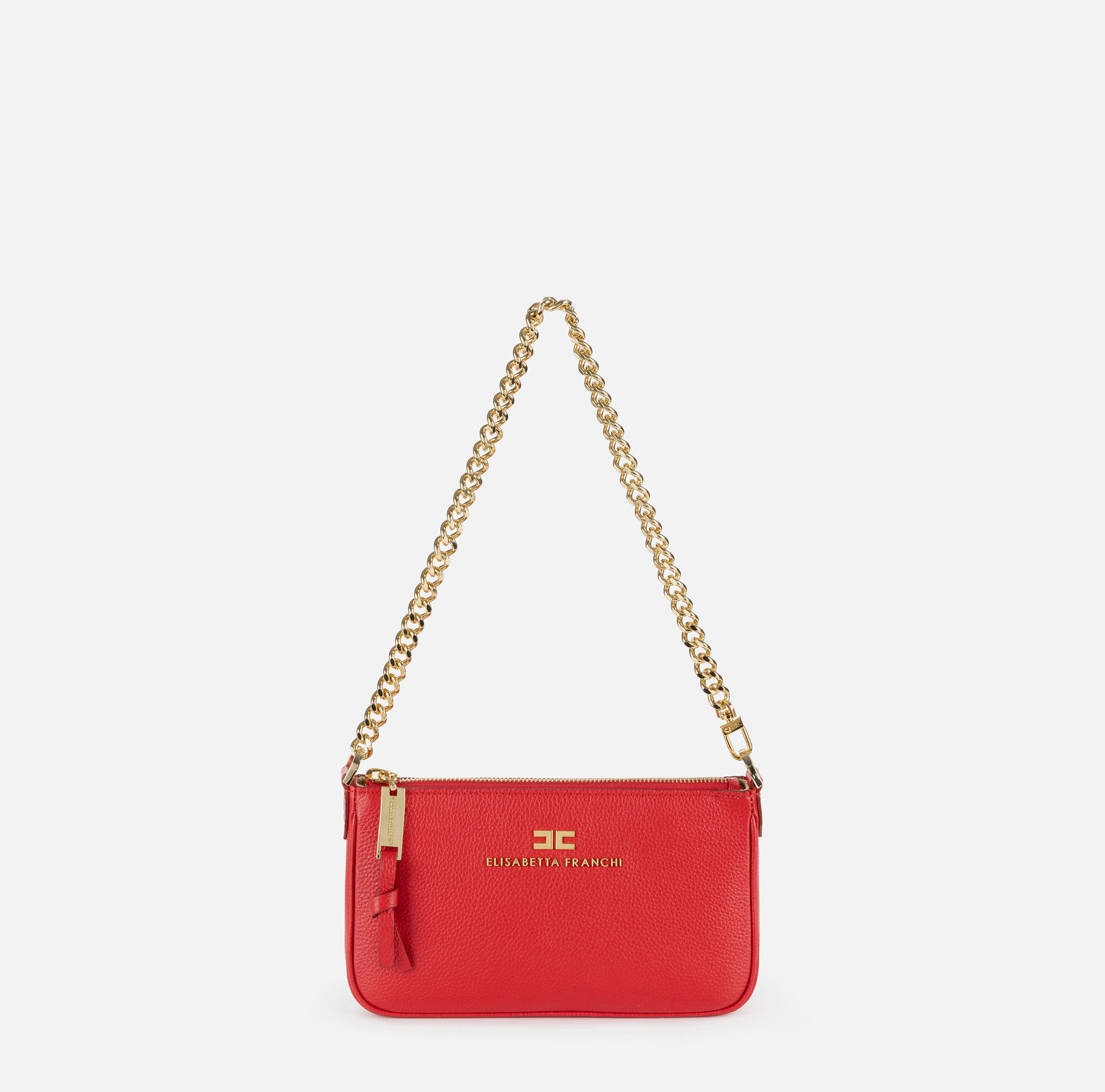 Miniborsa a tracolla in pelle con lettering | Elisabetta Franchi® Outlet