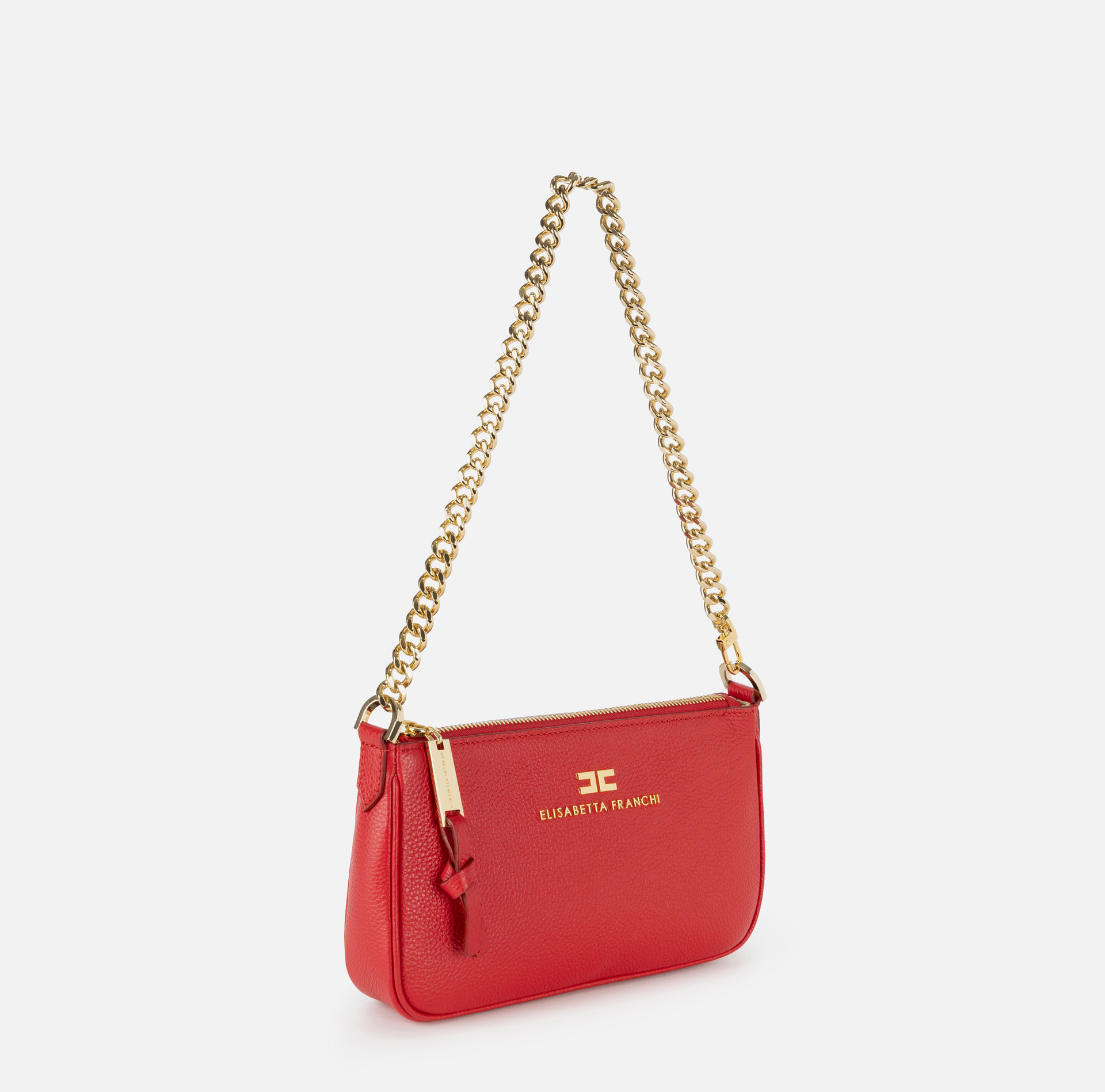Miniborsa a tracolla in pelle con lettering | Elisabetta Franchi® Outlet