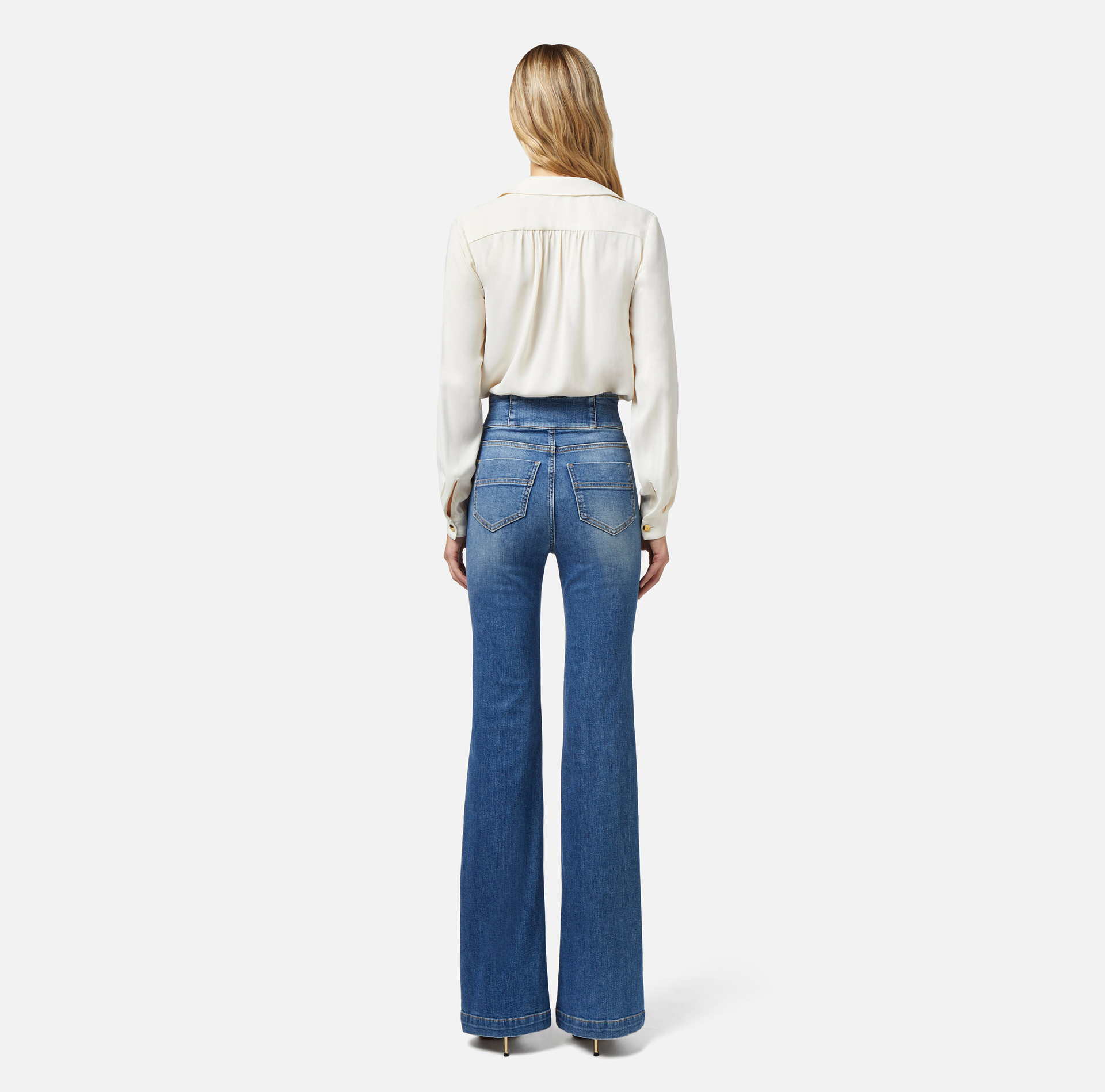 Blouse in viscose georgette fabric with lettering foulard scarf - Elisabetta Franchi® Outlet