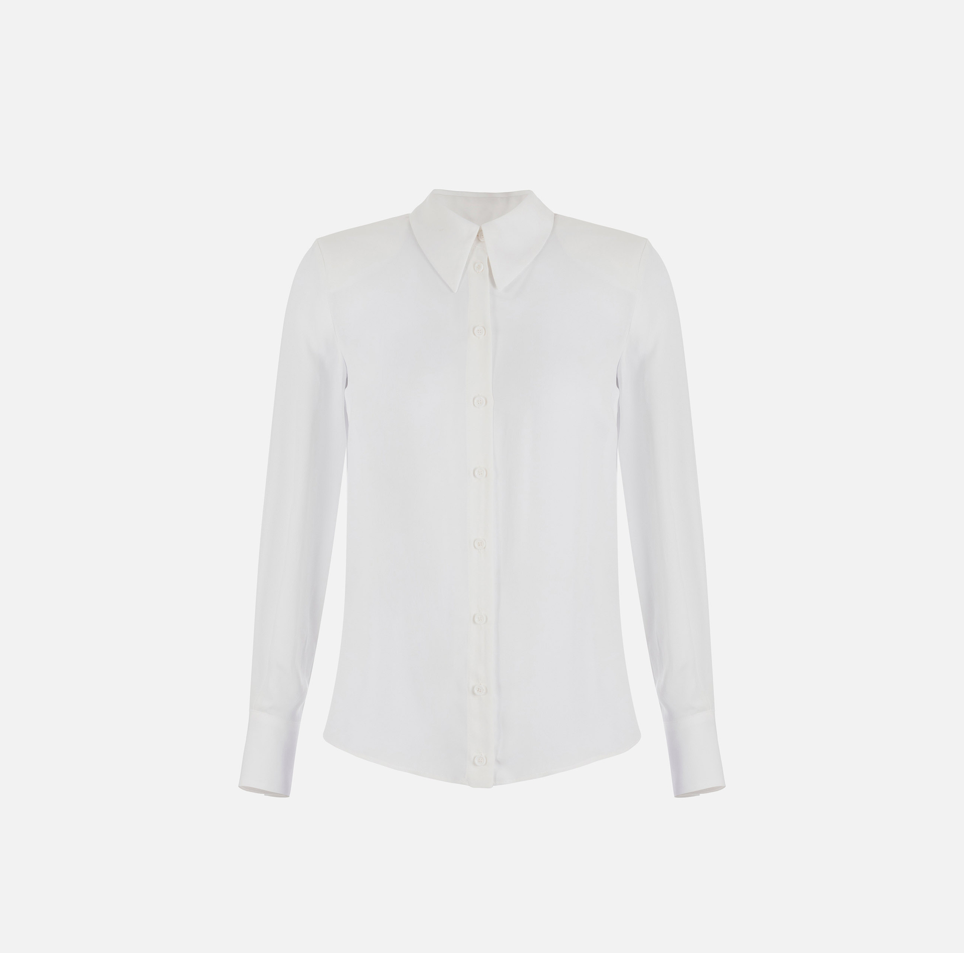 Blouse in viscose georgette fabric with logo print - Elisabetta Franchi® Outlet