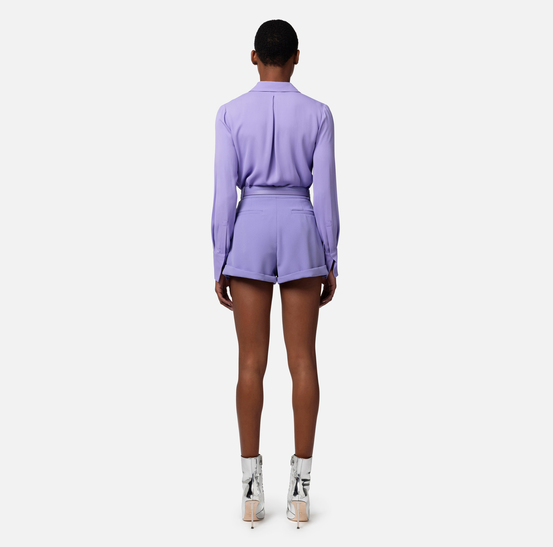 Blouse in viscose georgette fabric with embroidered pockets - Elisabetta Franchi® Outlet