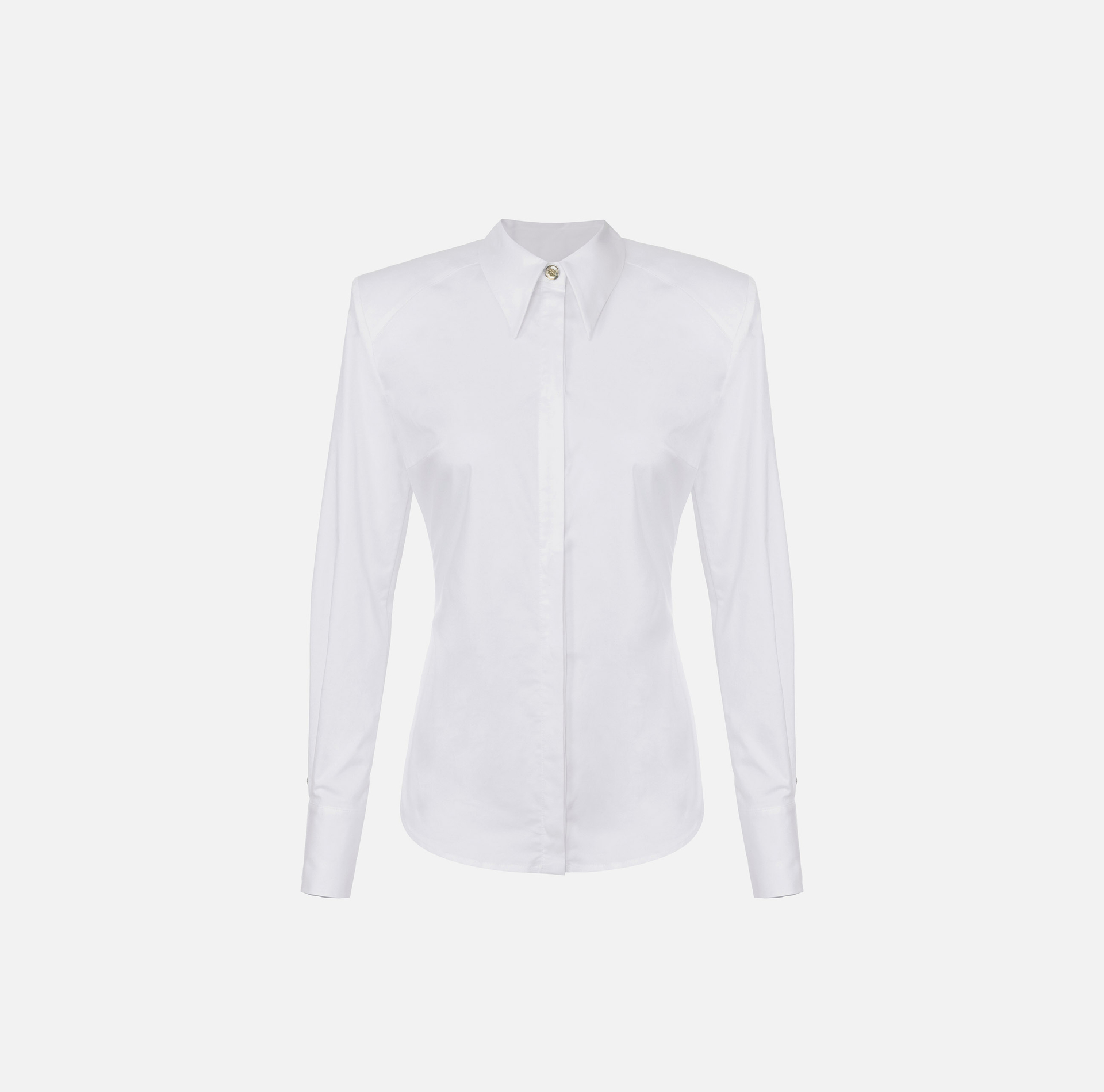 Poplin shirt with structured shoulders | Elisabetta Franchi® Outlet