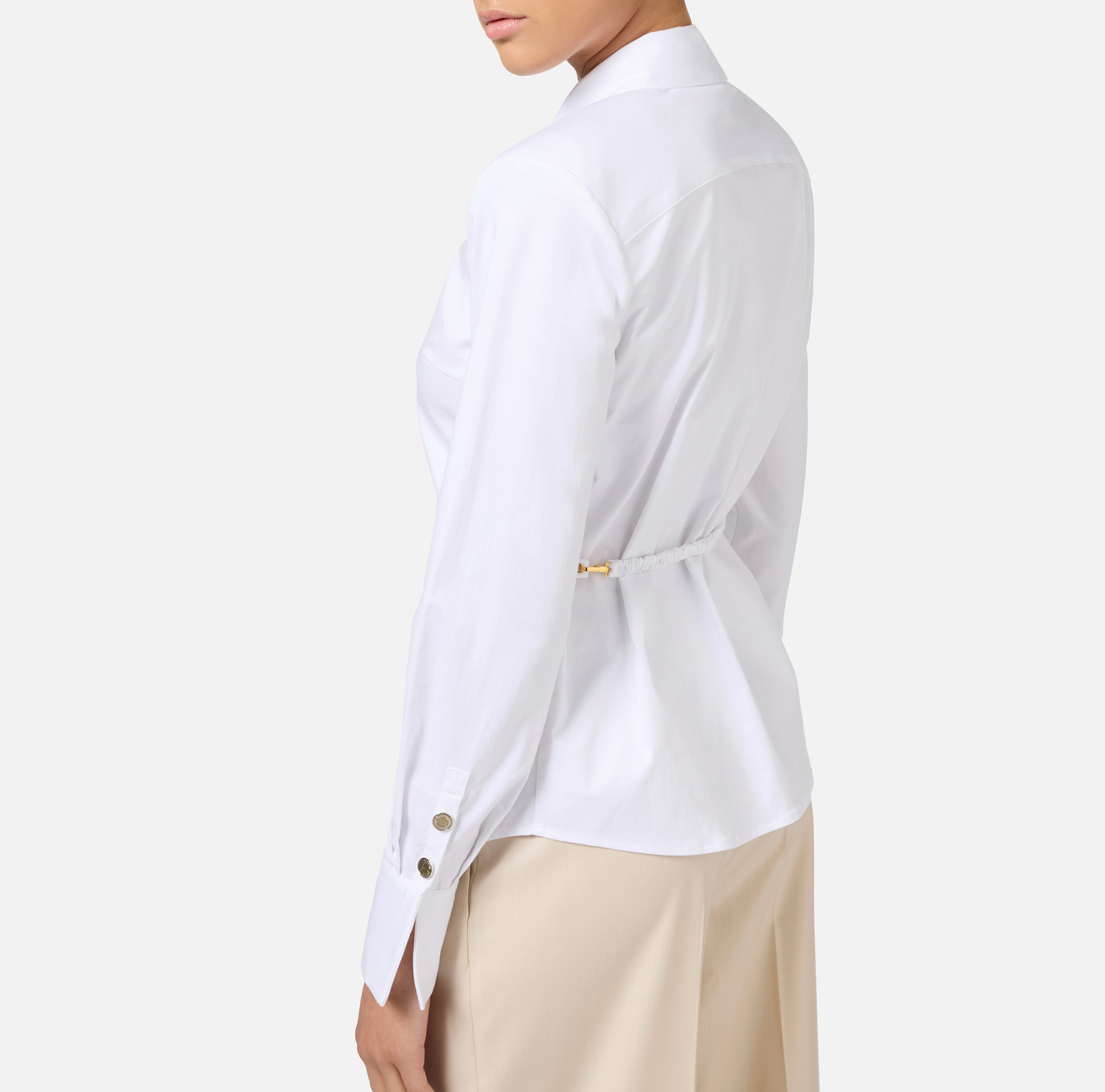 Camicia in popeline con spalle strutturate | Elisabetta Franchi® Outlet