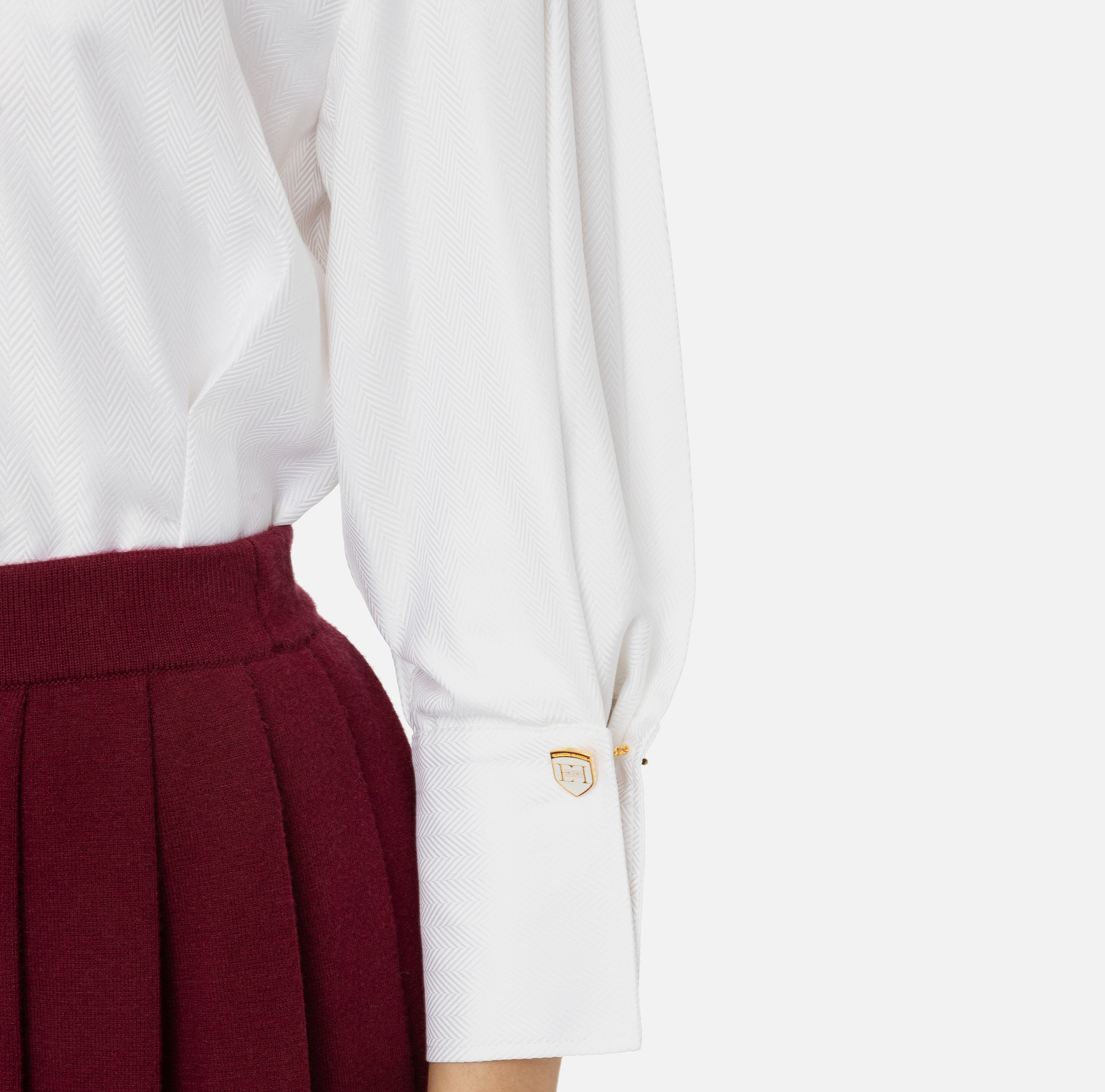 Chevron poplin shirt with darts | Elisabetta Franchi® Outlet