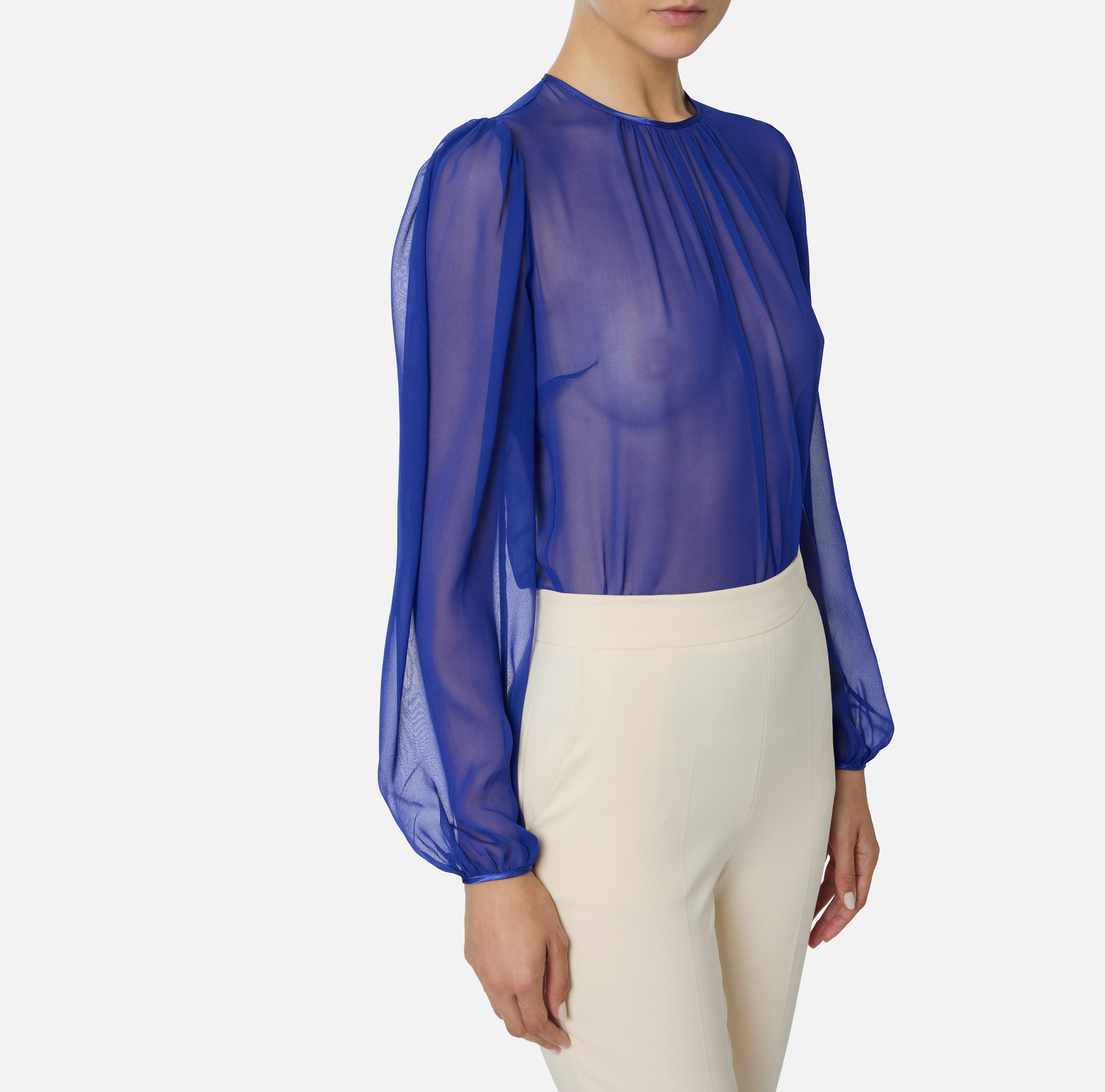 Silk long sleeve shirt | Elisabetta Franchi® Outlet