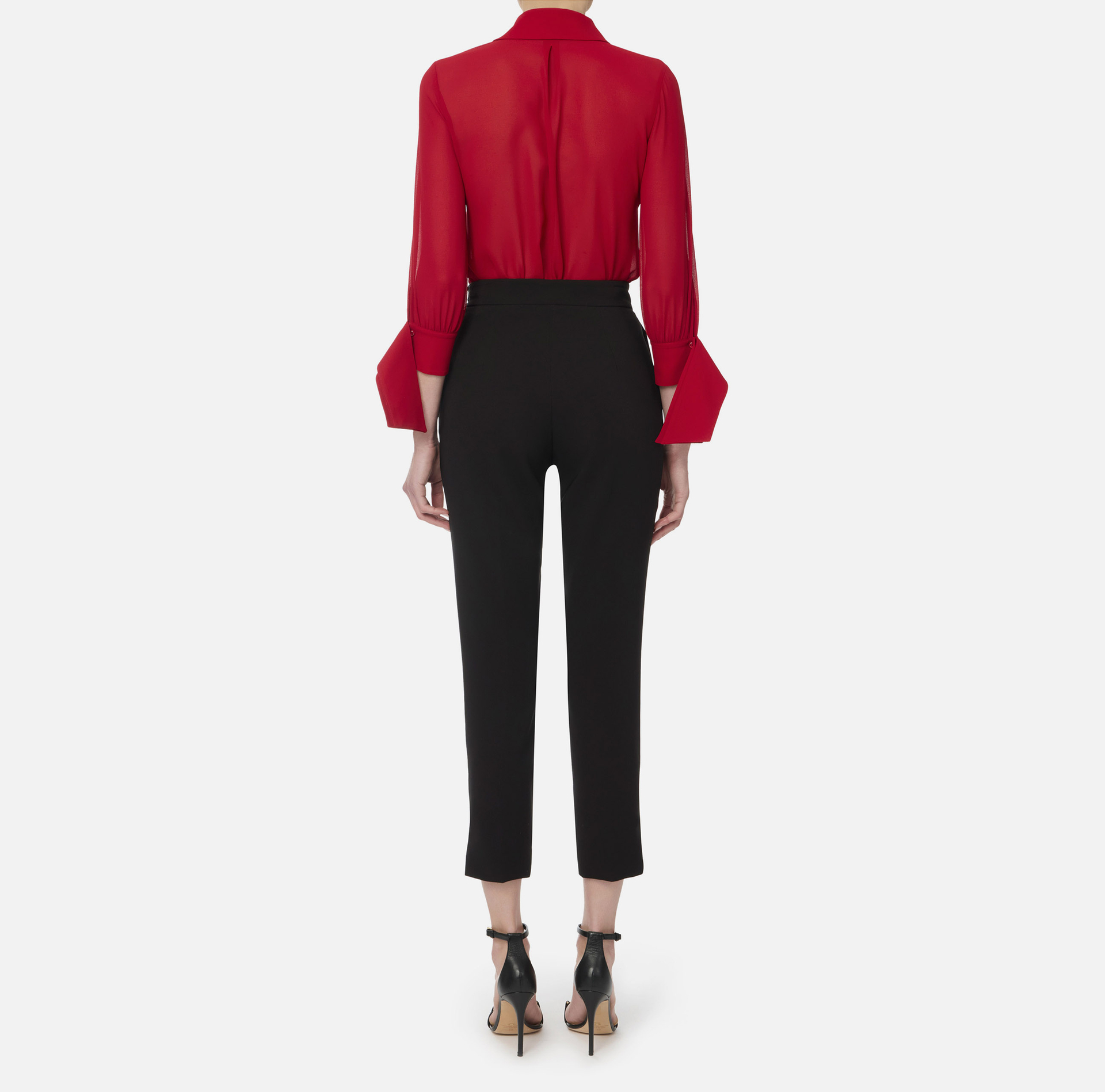 Shirt with ruffle tie - Elisabetta Franchi® Outlet