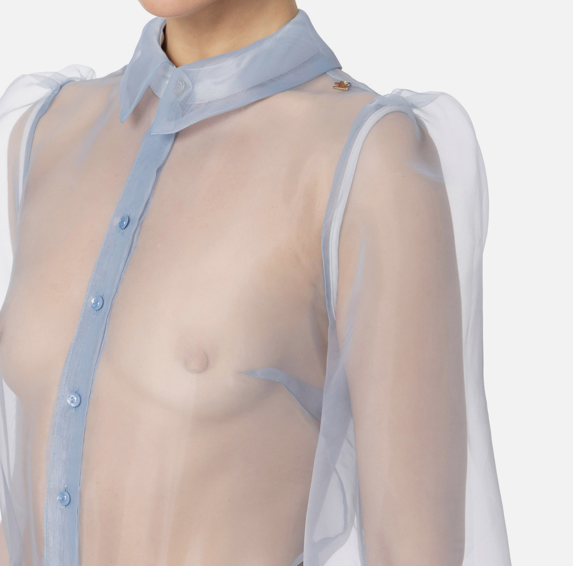 Camicia con manica a sbuffo - Elisabetta Franchi® Outlet