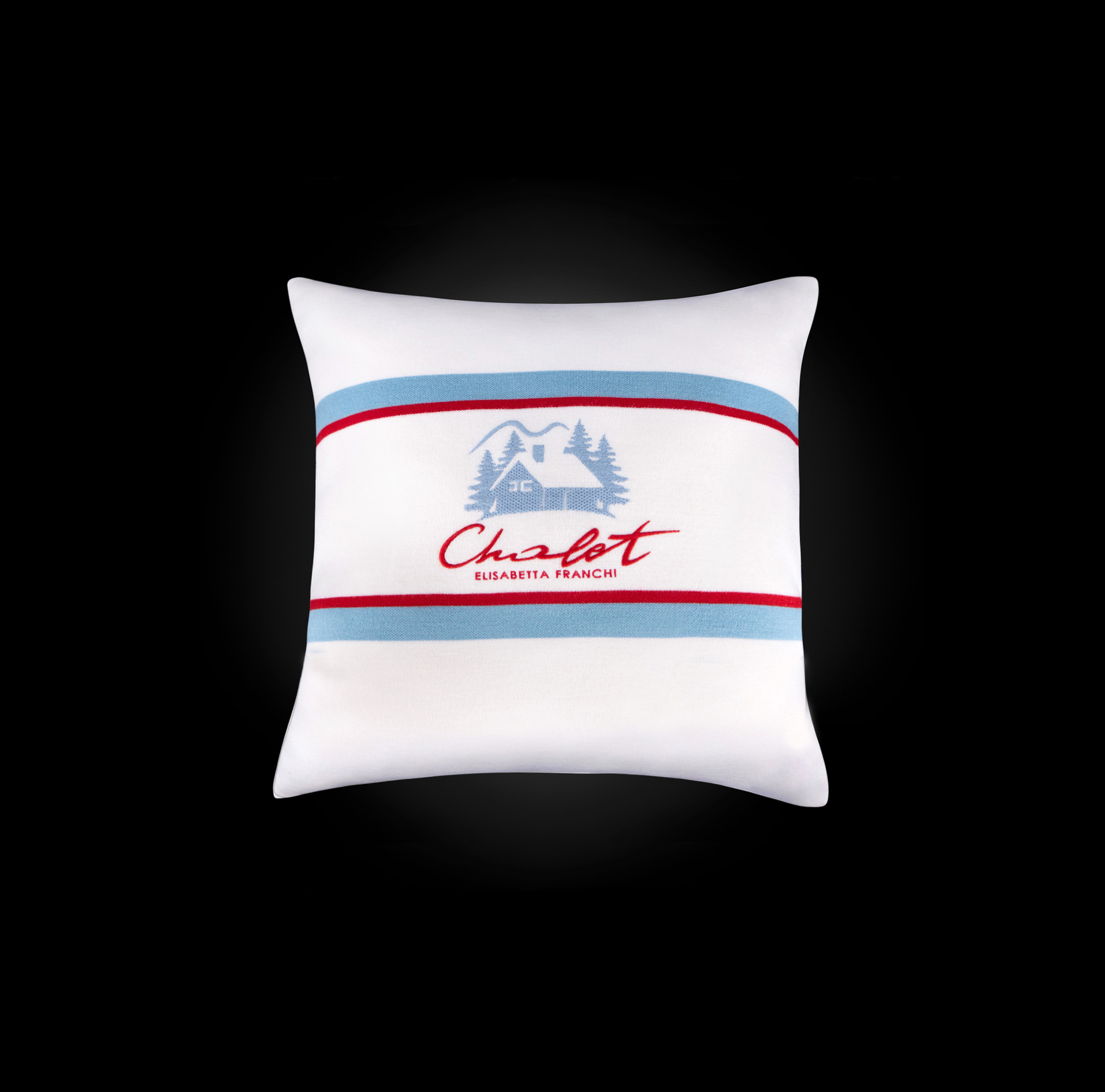 Knitted cushion with Chalet graphic | Elisabetta Franchi® Outlet