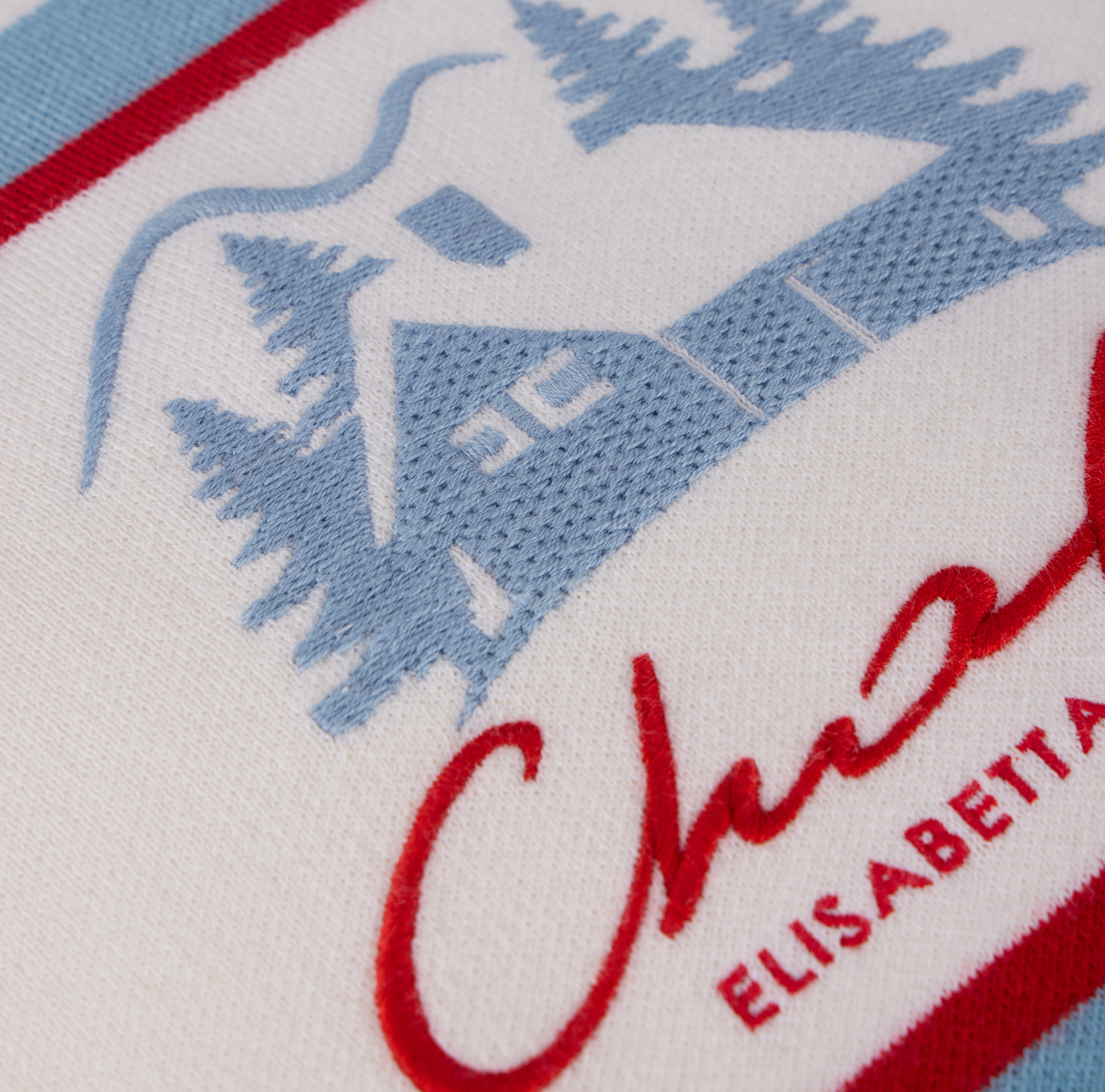 Knitted cushion with Chalet graphic | Elisabetta Franchi® Outlet