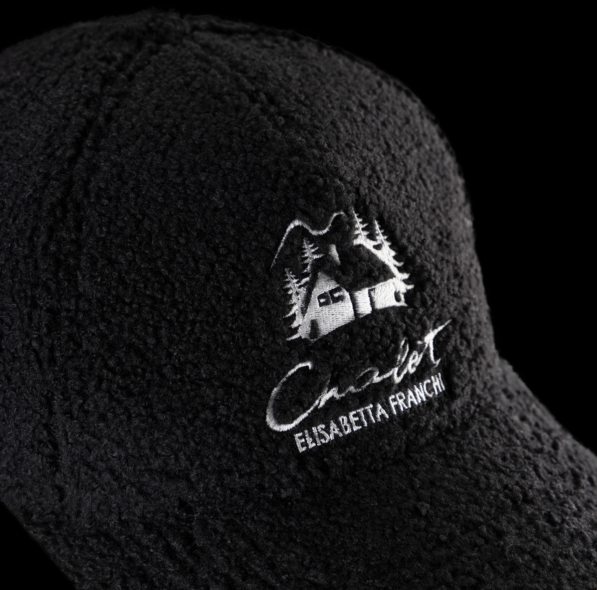 Shearling baseball cap with embroidery | Elisabetta Franchi® Outlet