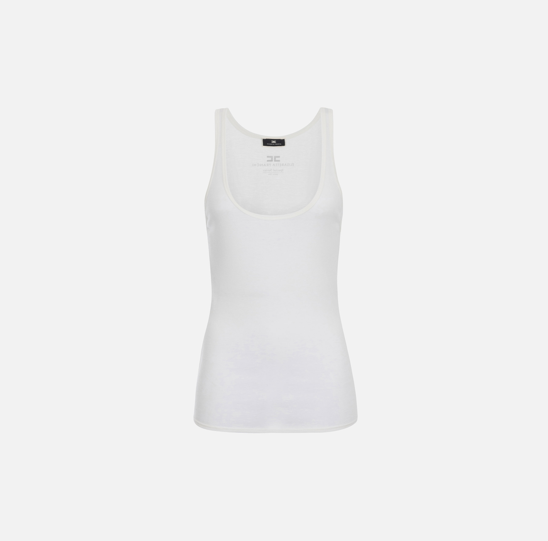 Top de punto y lana con logotipo | Elisabetta Franchi® Outlet