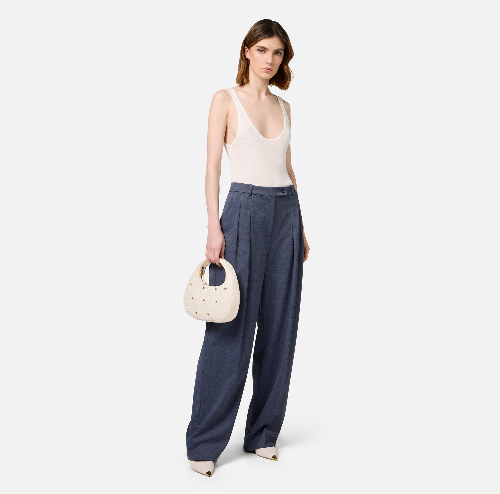 Top de punto y lana con logotipo | Elisabetta Franchi® Outlet