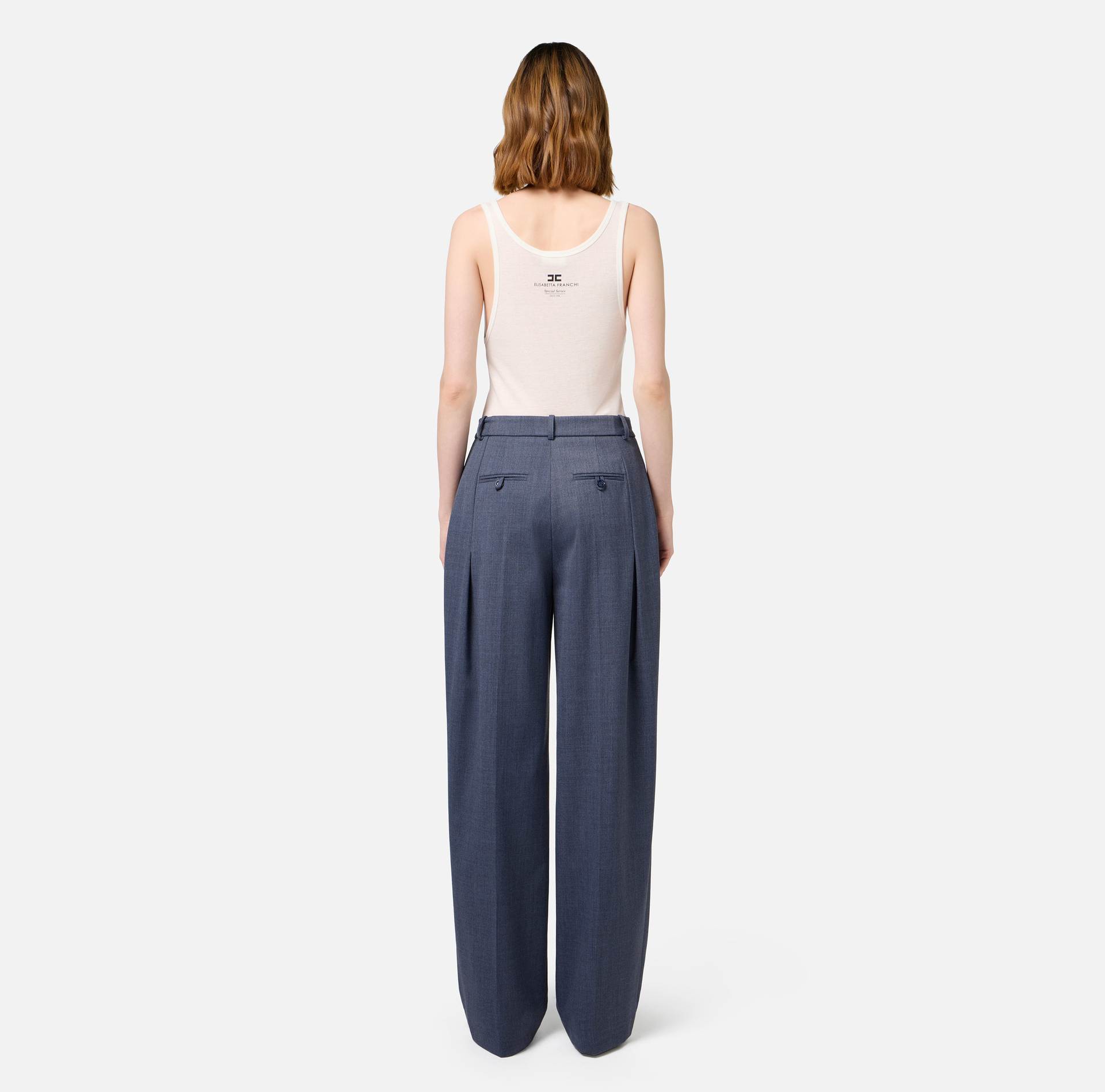 Top de punto y lana con logotipo | Elisabetta Franchi® Outlet