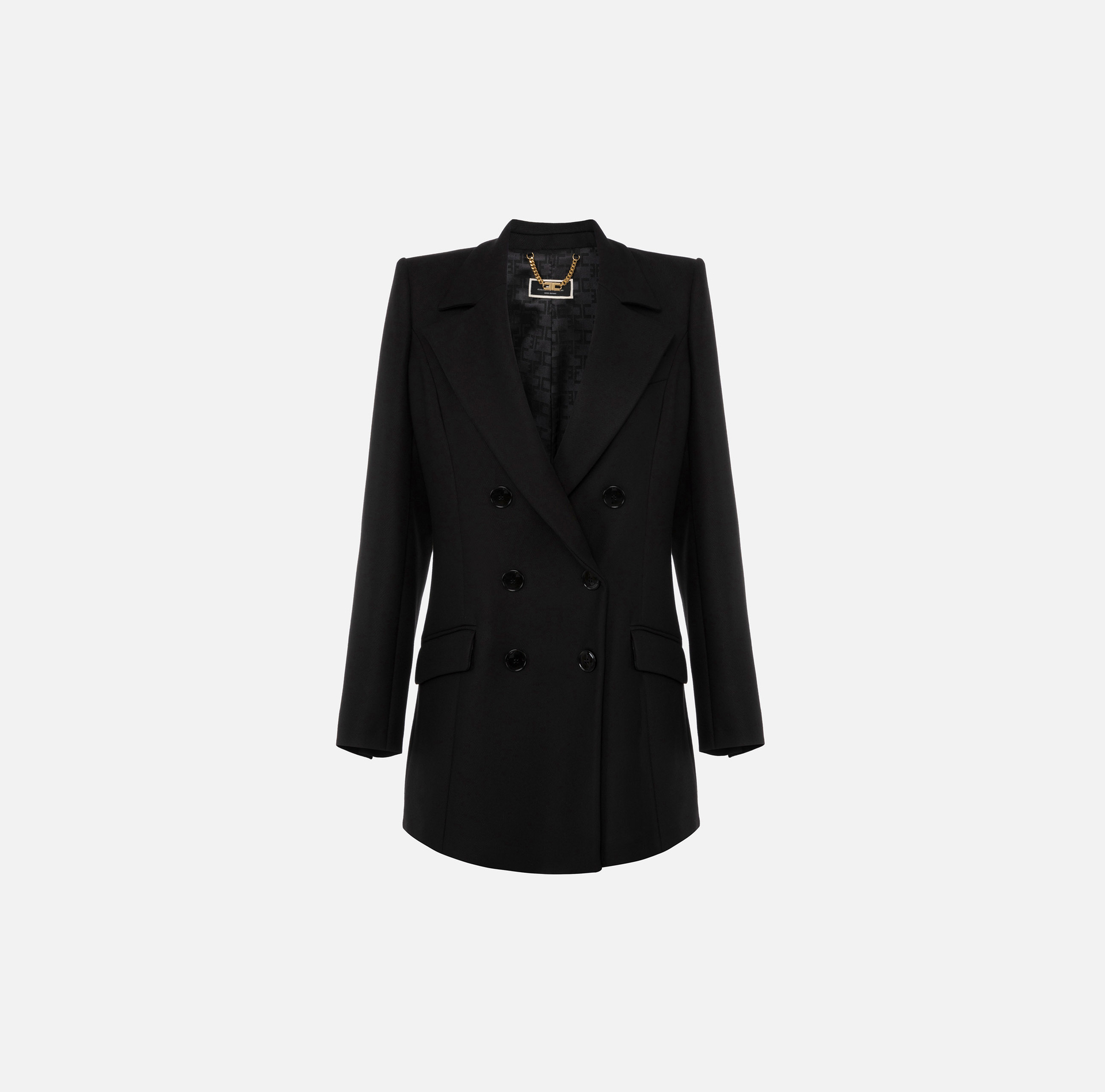 Double-breasted crêpe jacket - Elisabetta Franchi® Outlet