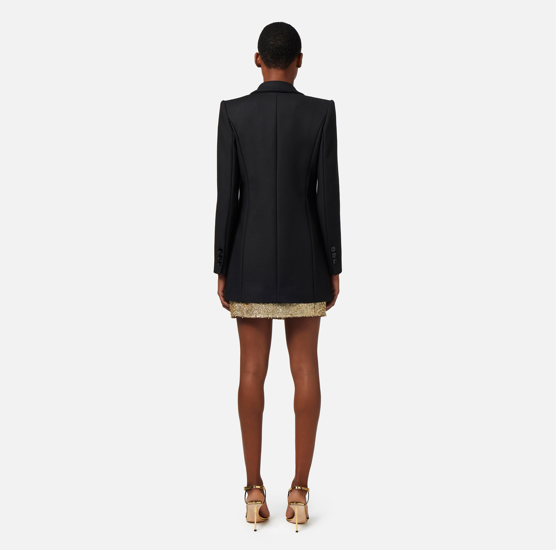 Double-breasted crêpe jacket - Elisabetta Franchi® Outlet