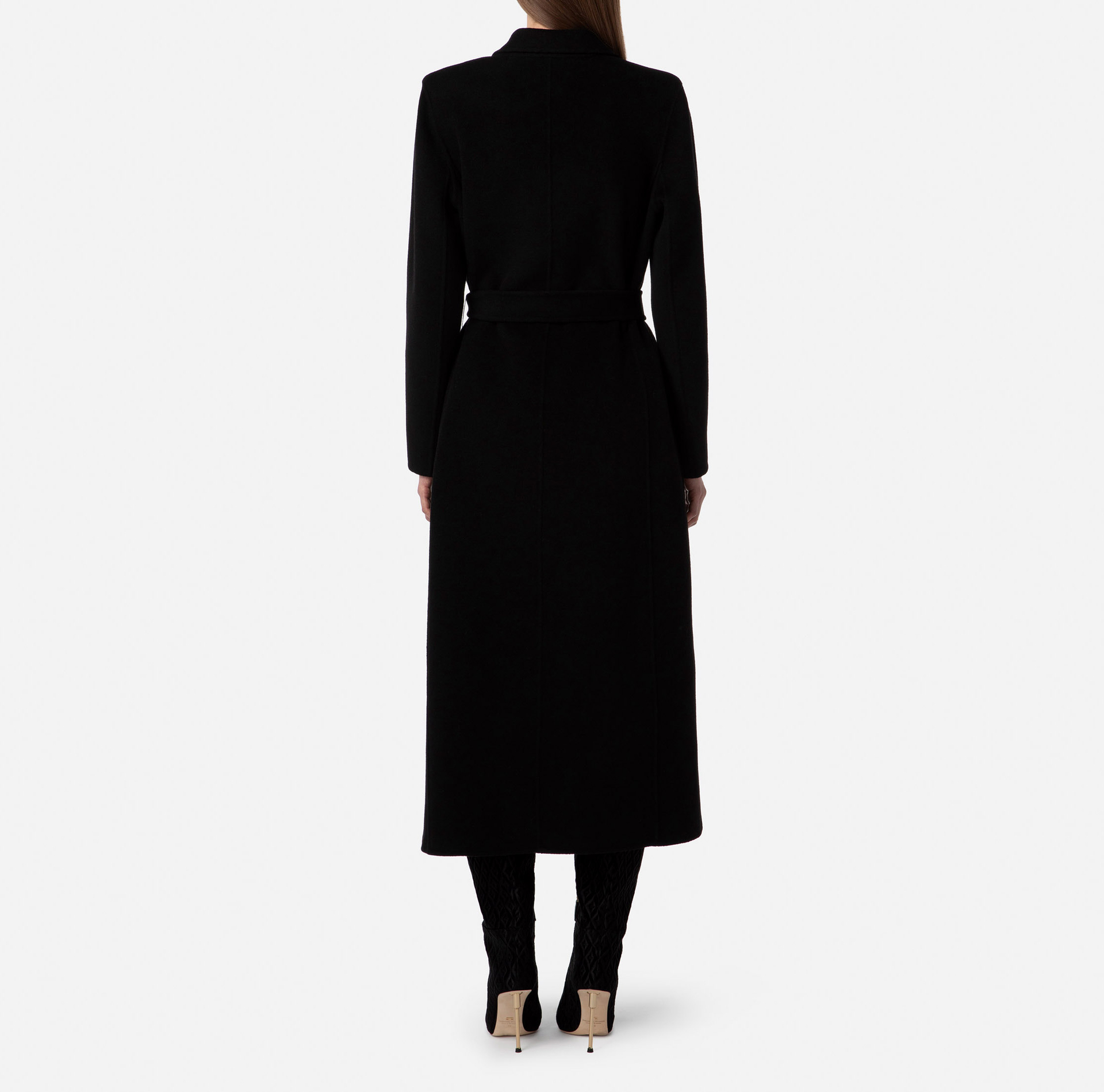 Wool coat with belt | Elisabetta Franchi® Outlet