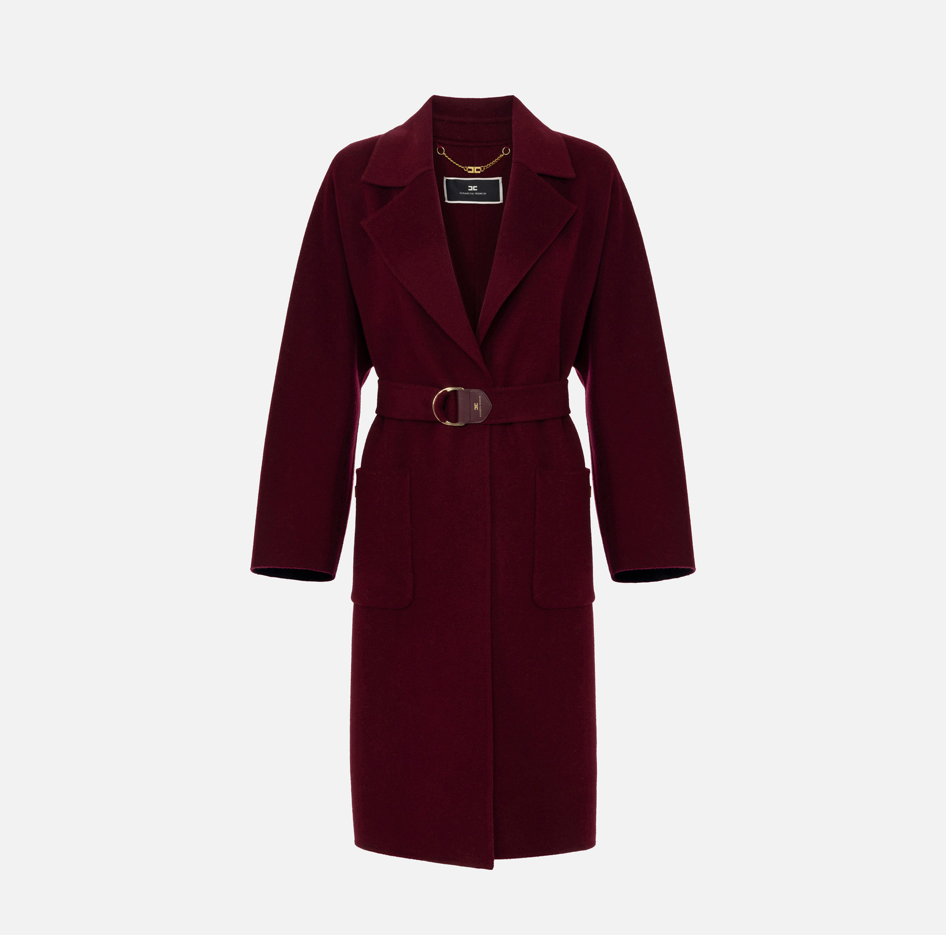 Wool wrap coat | Elisabetta Franchi® Outlet