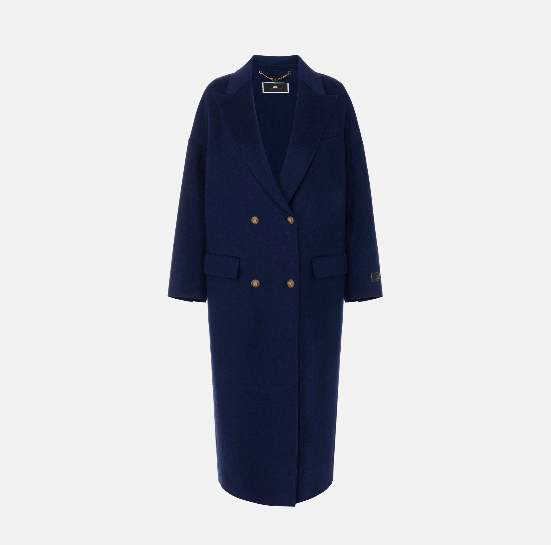 Wool oversized coat | Elisabetta Franchi® Outlet