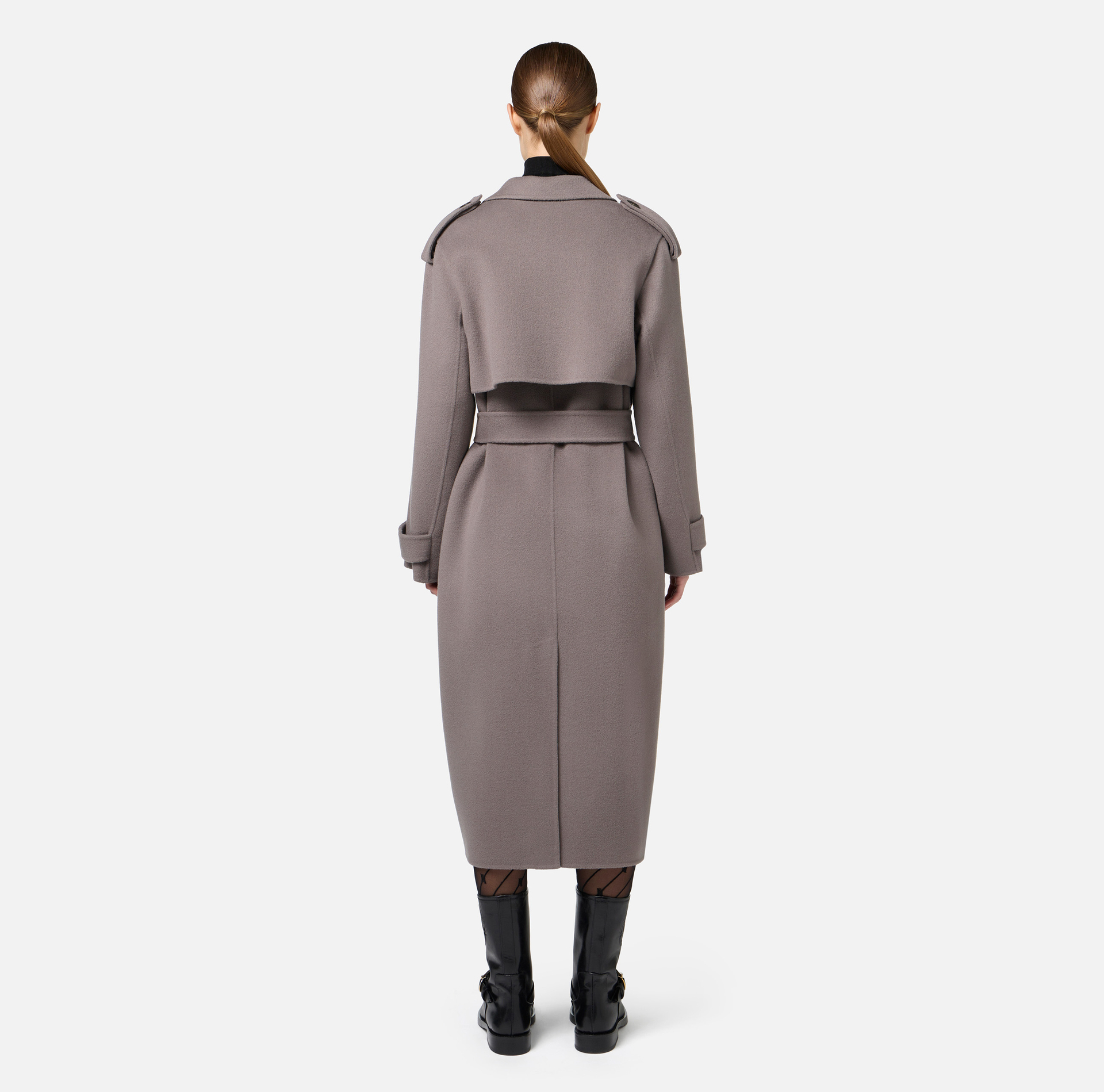 Wool trench coat with toggle fastenings | Elisabetta Franchi® Outlet