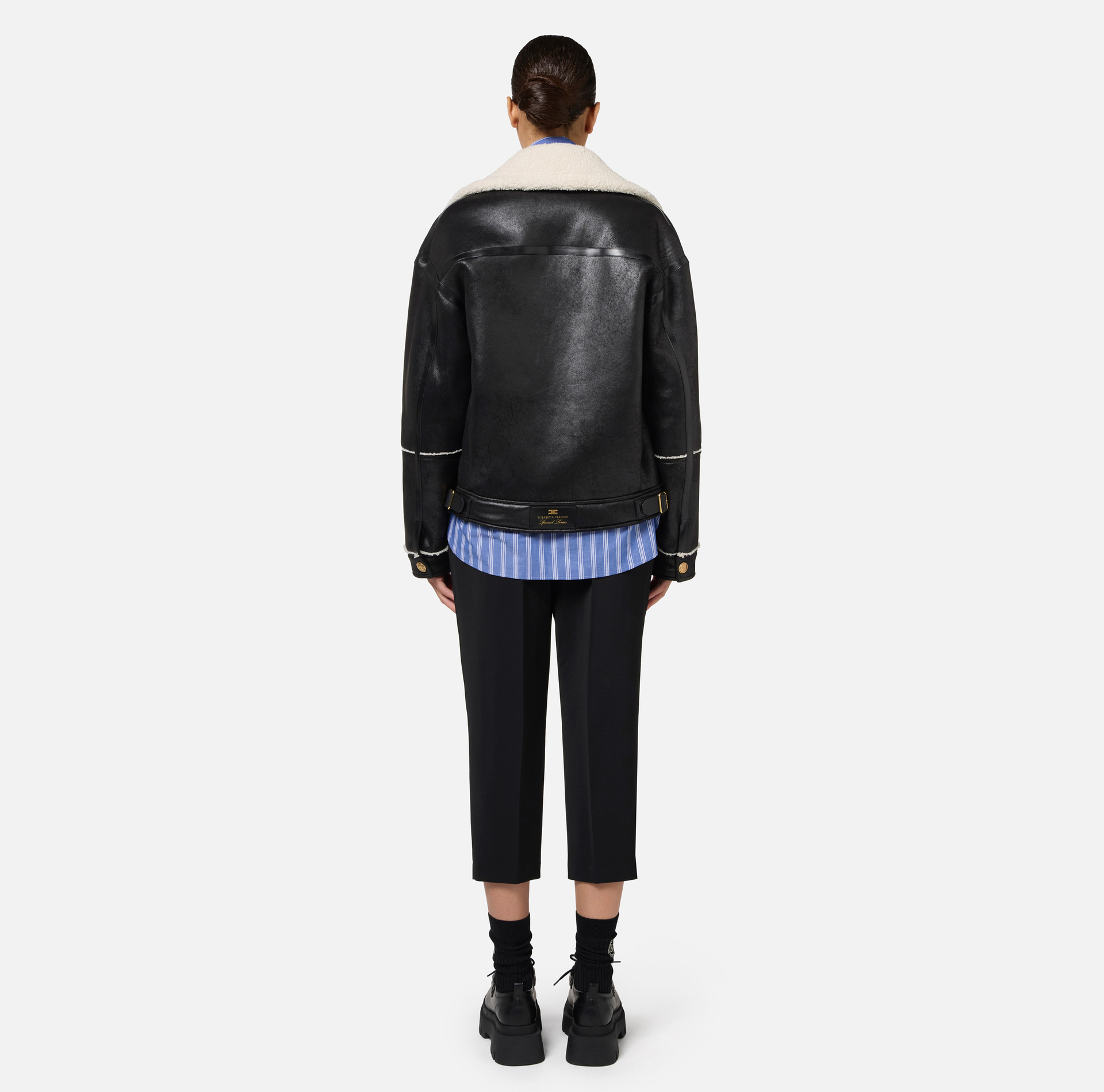 Chaqueta aviador efecto piel | Elisabetta Franchi® Outlet