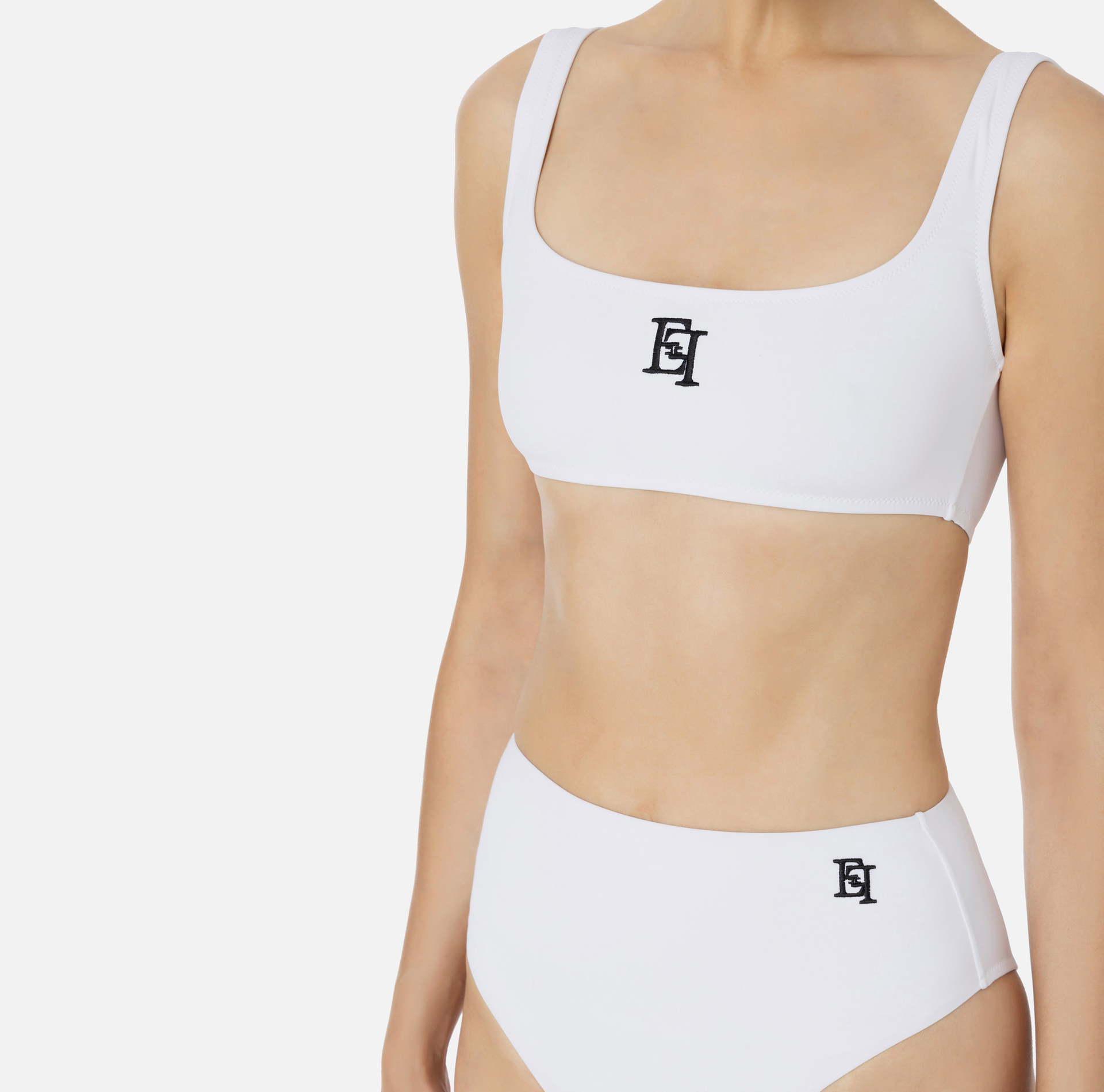 Zweiteiliger Badeanzug mit gesticktem Logo - Elisabetta Franchi® Outlet