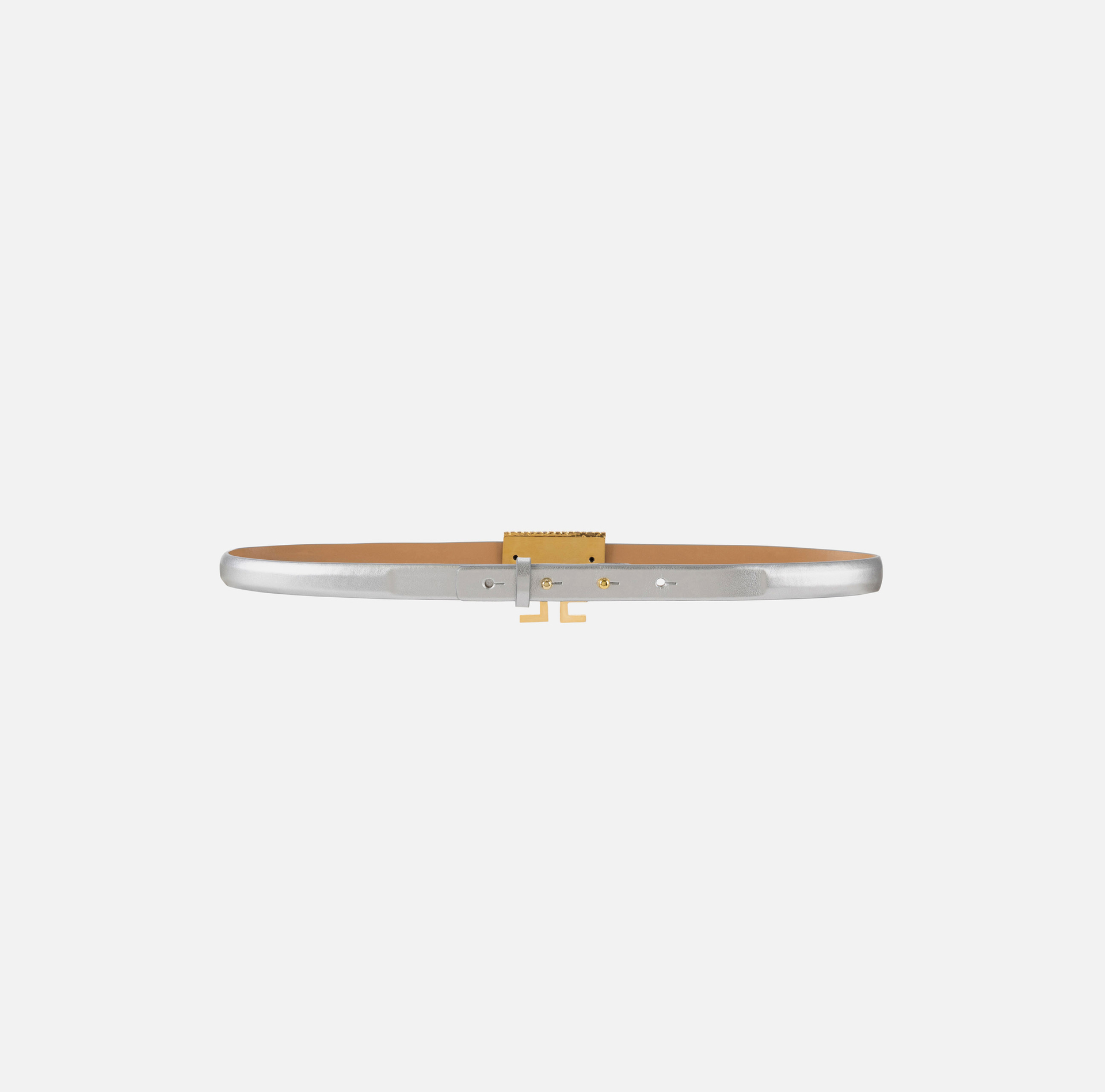Ceinture fine en cuir synthétique avec boucle strass - Elisabetta Franchi® Outlet