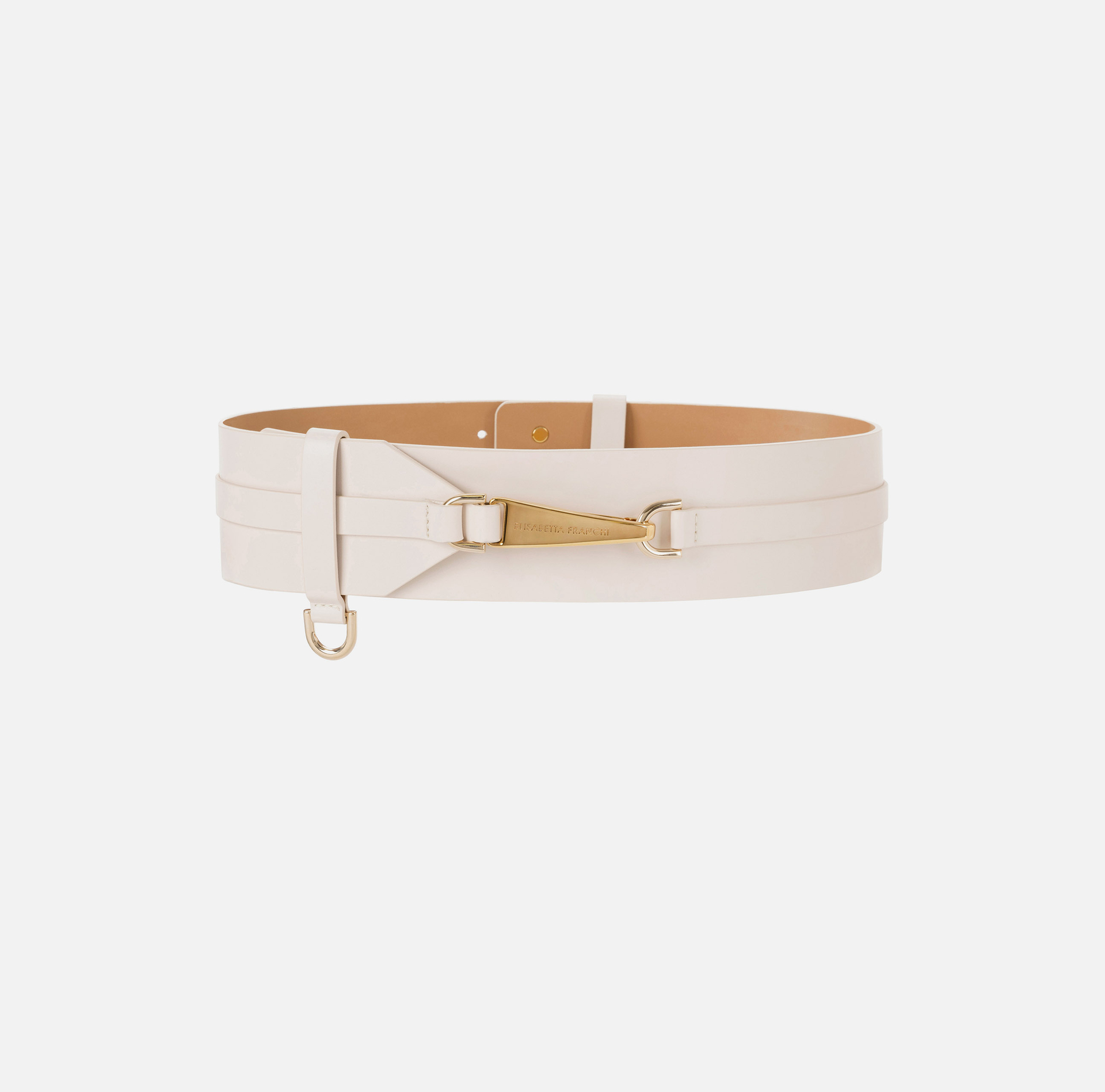 Cinturón alto de piel sintética con mosquetón - Elisabetta Franchi® Outlet