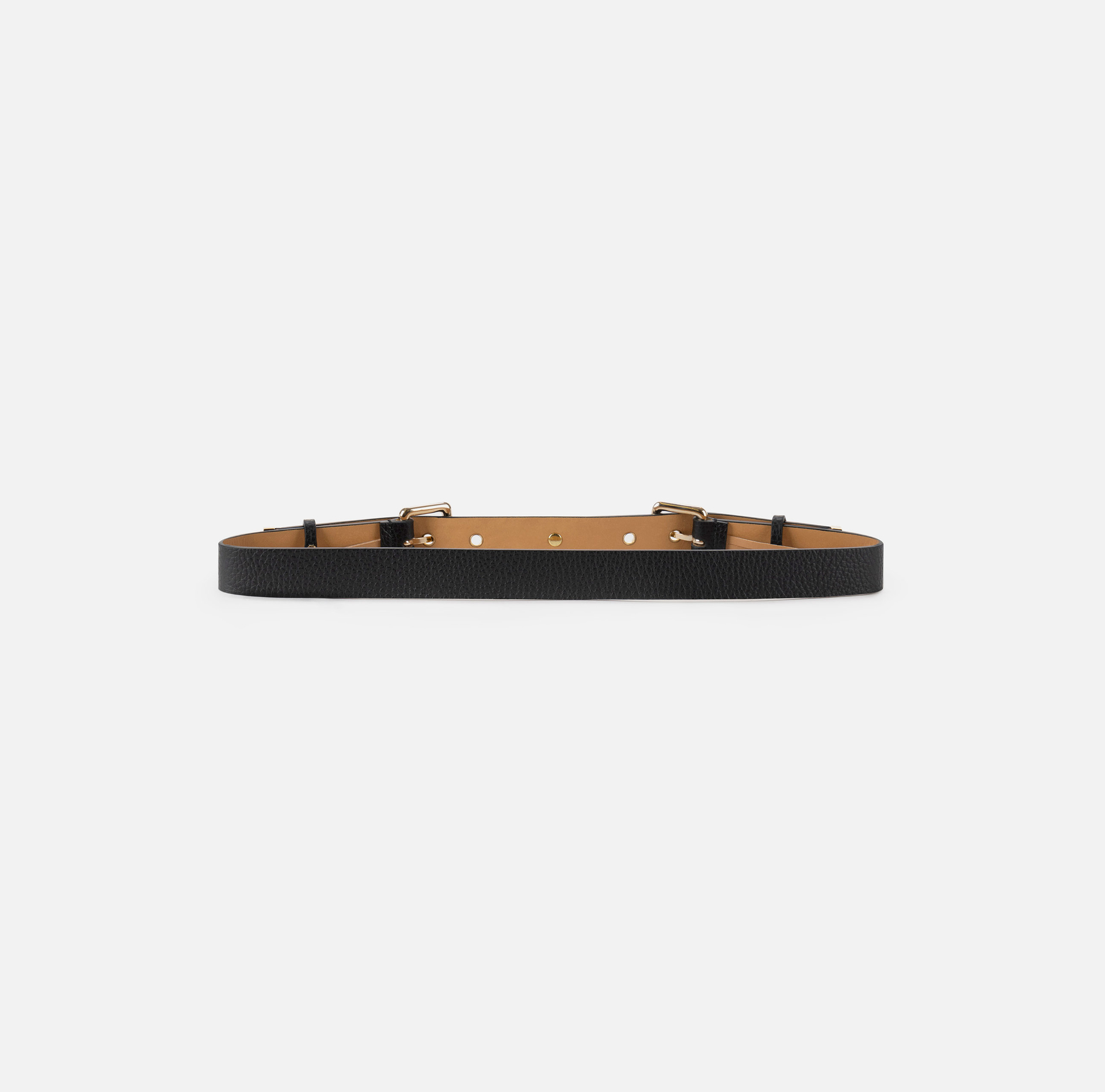Faux leather thin belt with eyelets - Elisabetta Franchi® Outlet