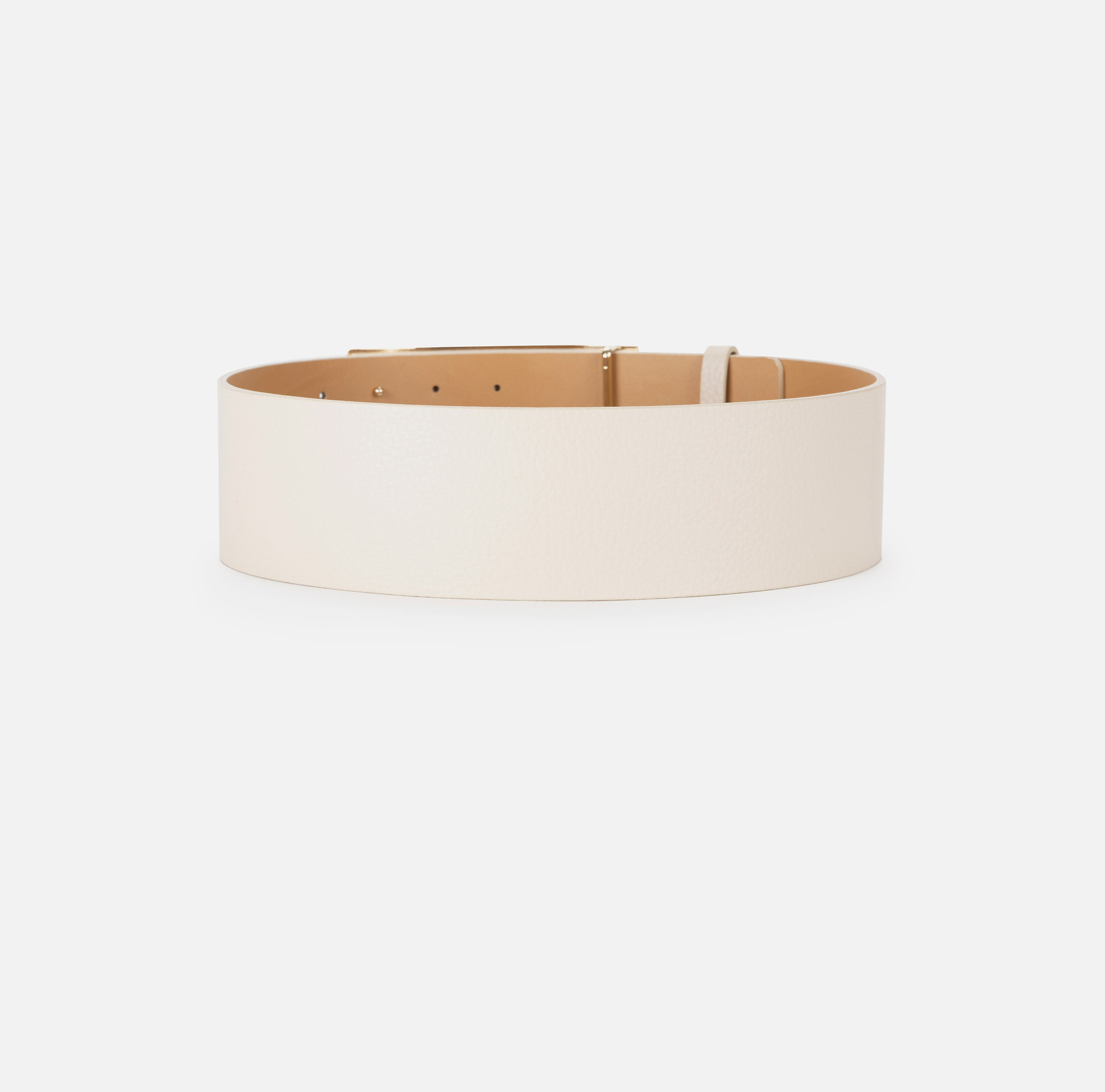 Ceinture haute en cuir avec boucle émaillée | Elisabetta Franchi® Outlet