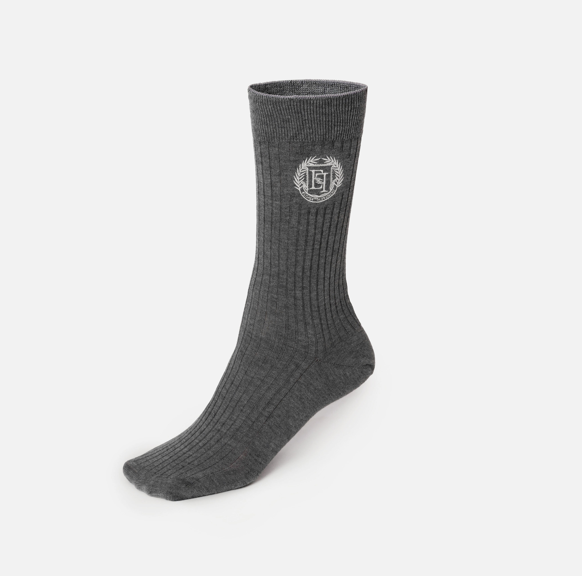 Pure wool socks with logo embroidery | Elisabetta Franchi® Outlet