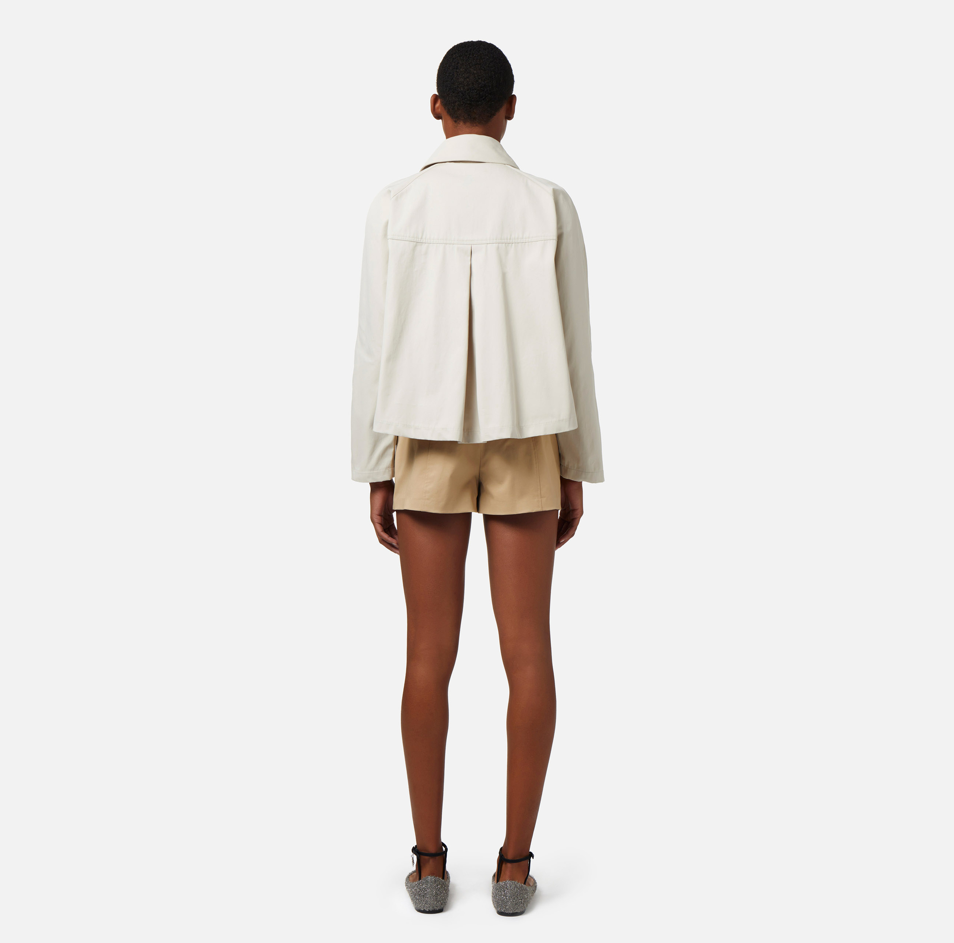 Waxed cotton jacket with pockets - Elisabetta Franchi® Outlet