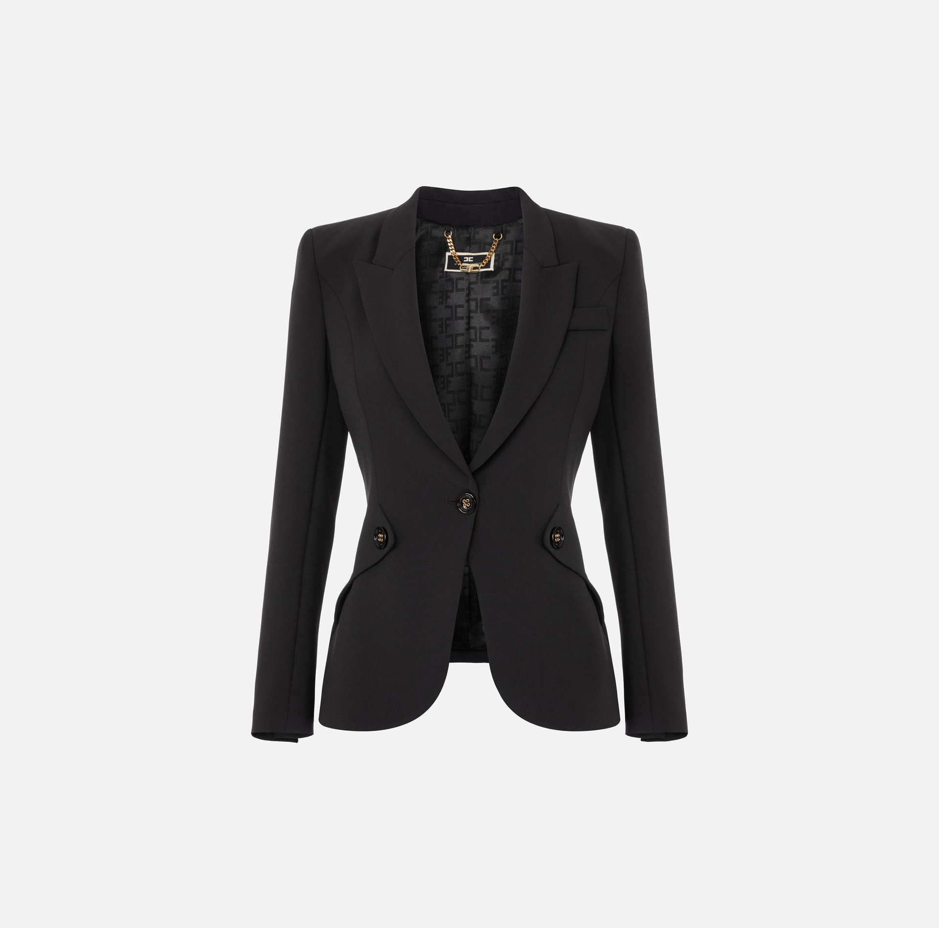 Veste en double crêpe avec rabats | Elisabetta Franchi® Outlet